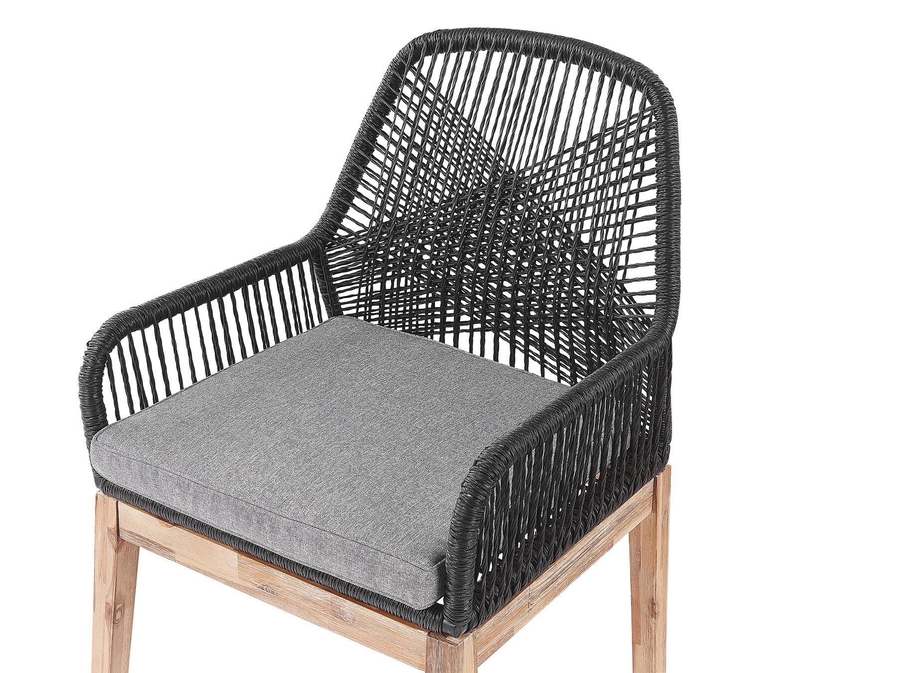 Garden Dining Set 6 Seater OLBIA with Cushions Concrete Black