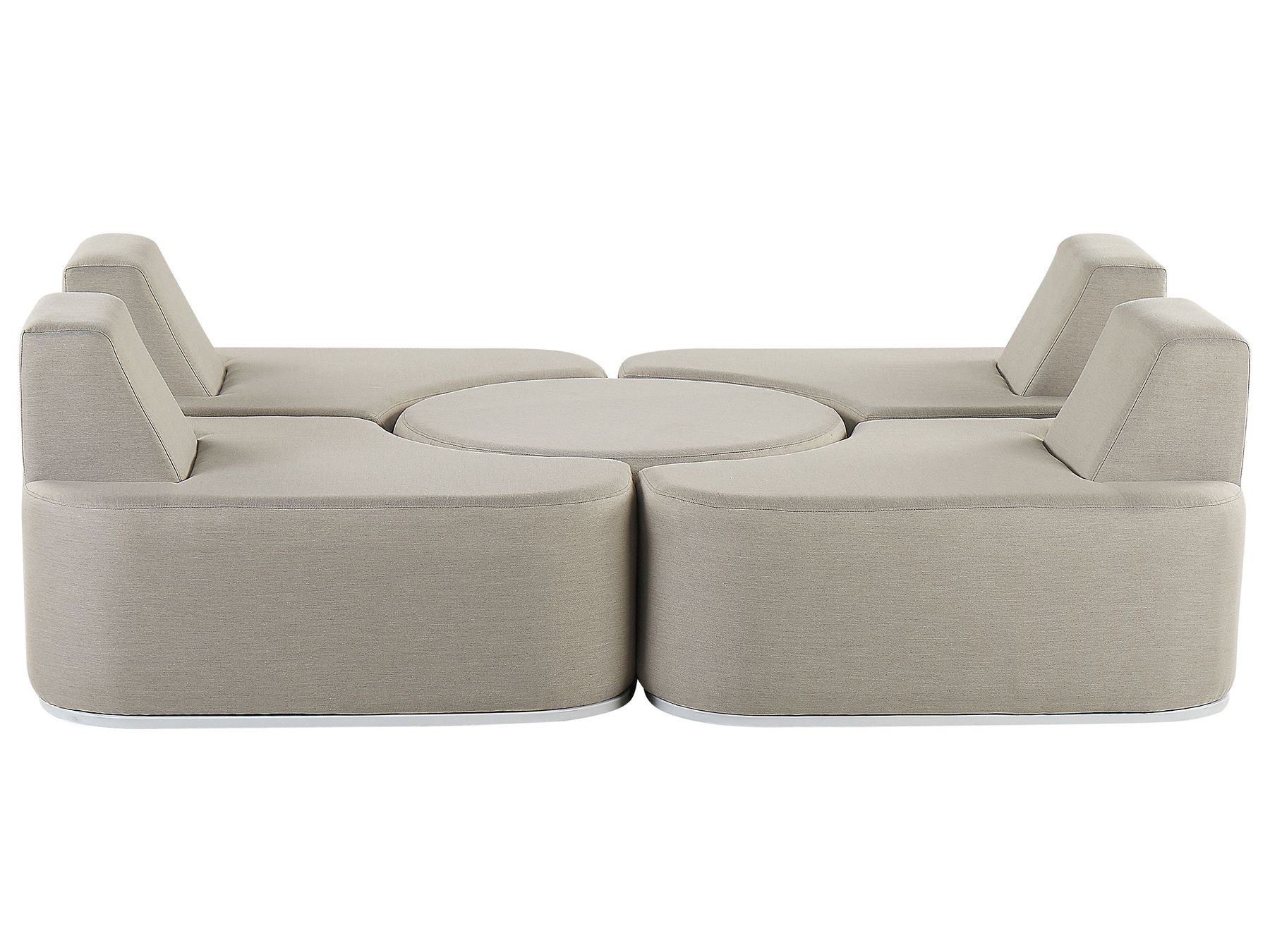 Garden Lounge Set with Table 4 Seater FABRO Modular Light Grey