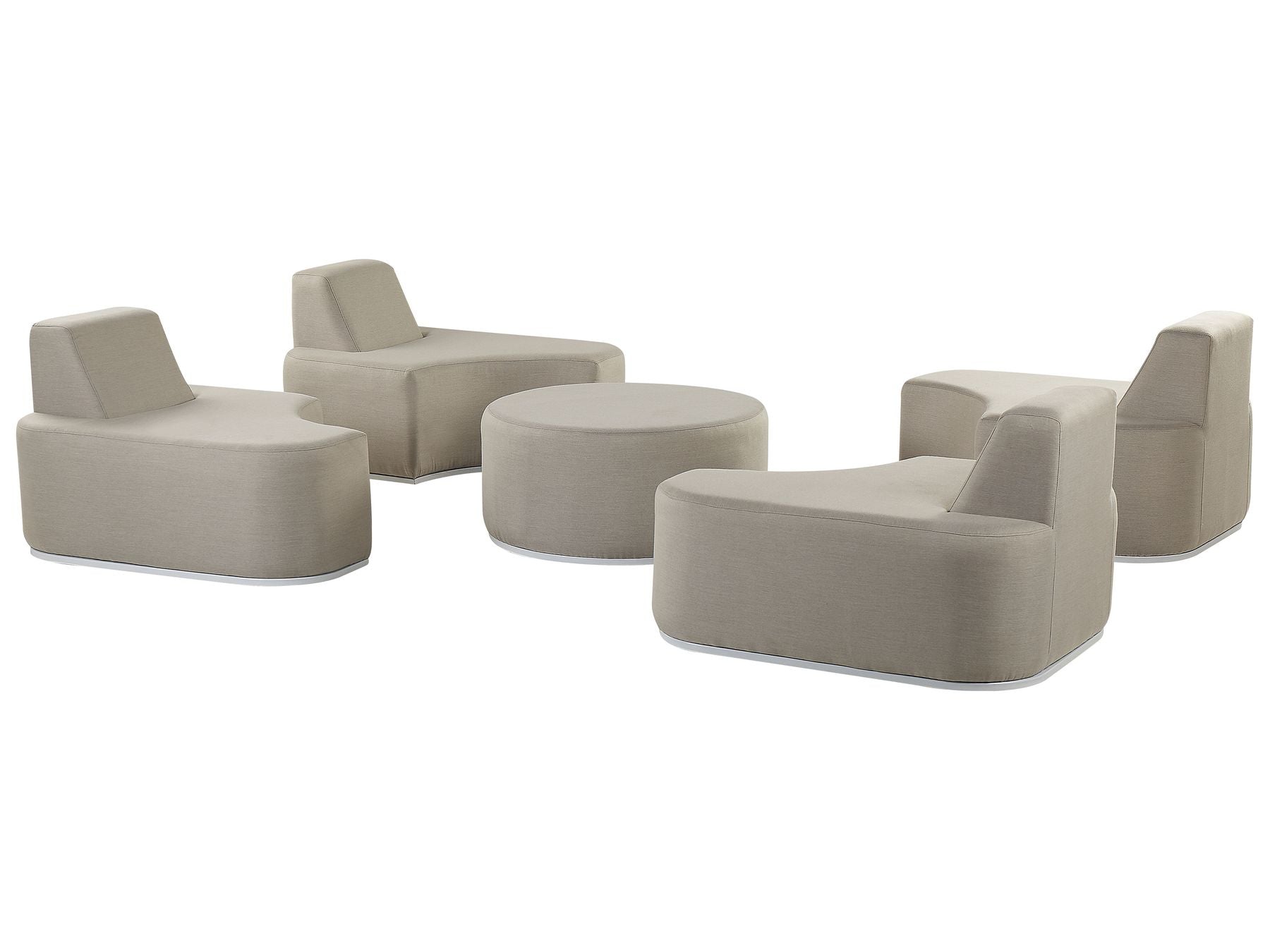 Garden Lounge Set with Table 4 Seater FABRO Modular Light Grey