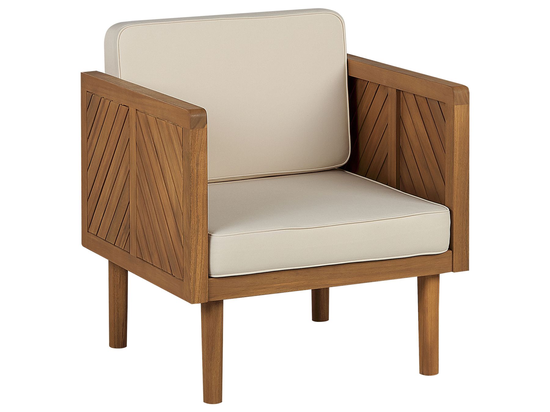 Garden Lounge Set with Table and Ottoman 6 Seater BARATTI Acacia Wood Brown