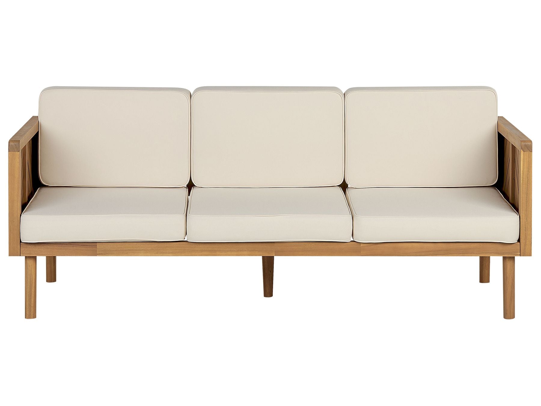 Garden Lounge Set with Table and Ottoman 6 Seater BARATTI Acacia Wood Brown