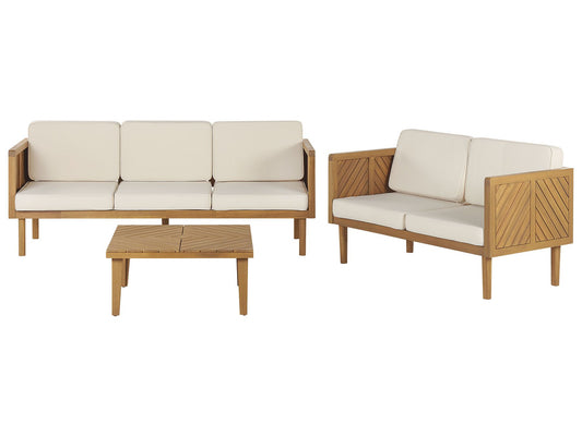 Garden Lounge Set with Table 5 Seater BARATTI Acacia Wood Brown
