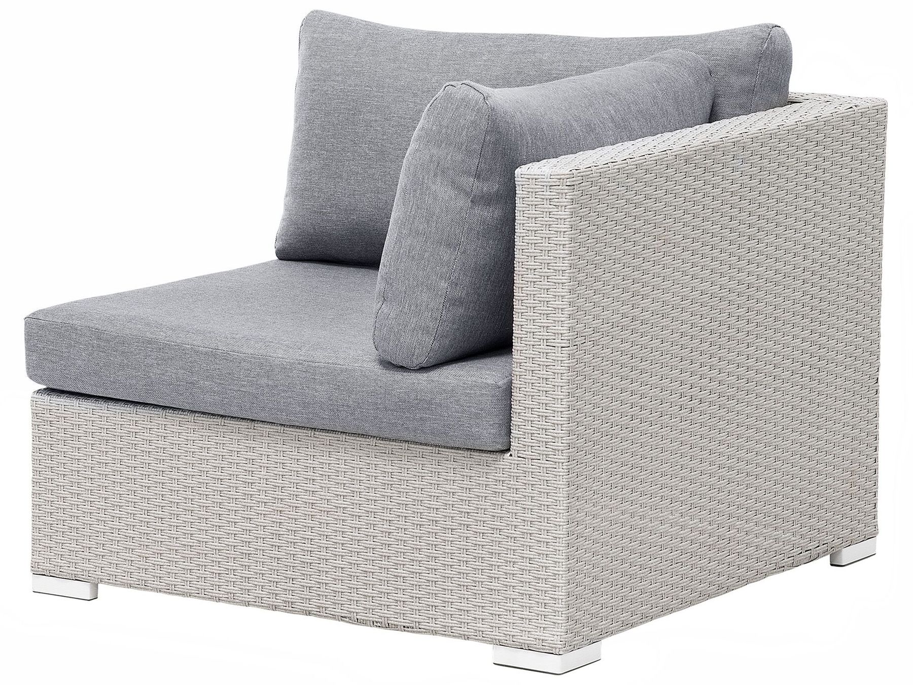 Garden Corner Sofa with Table 4 Seater SANO II Right Hand Modular PE Rattan Light Grey