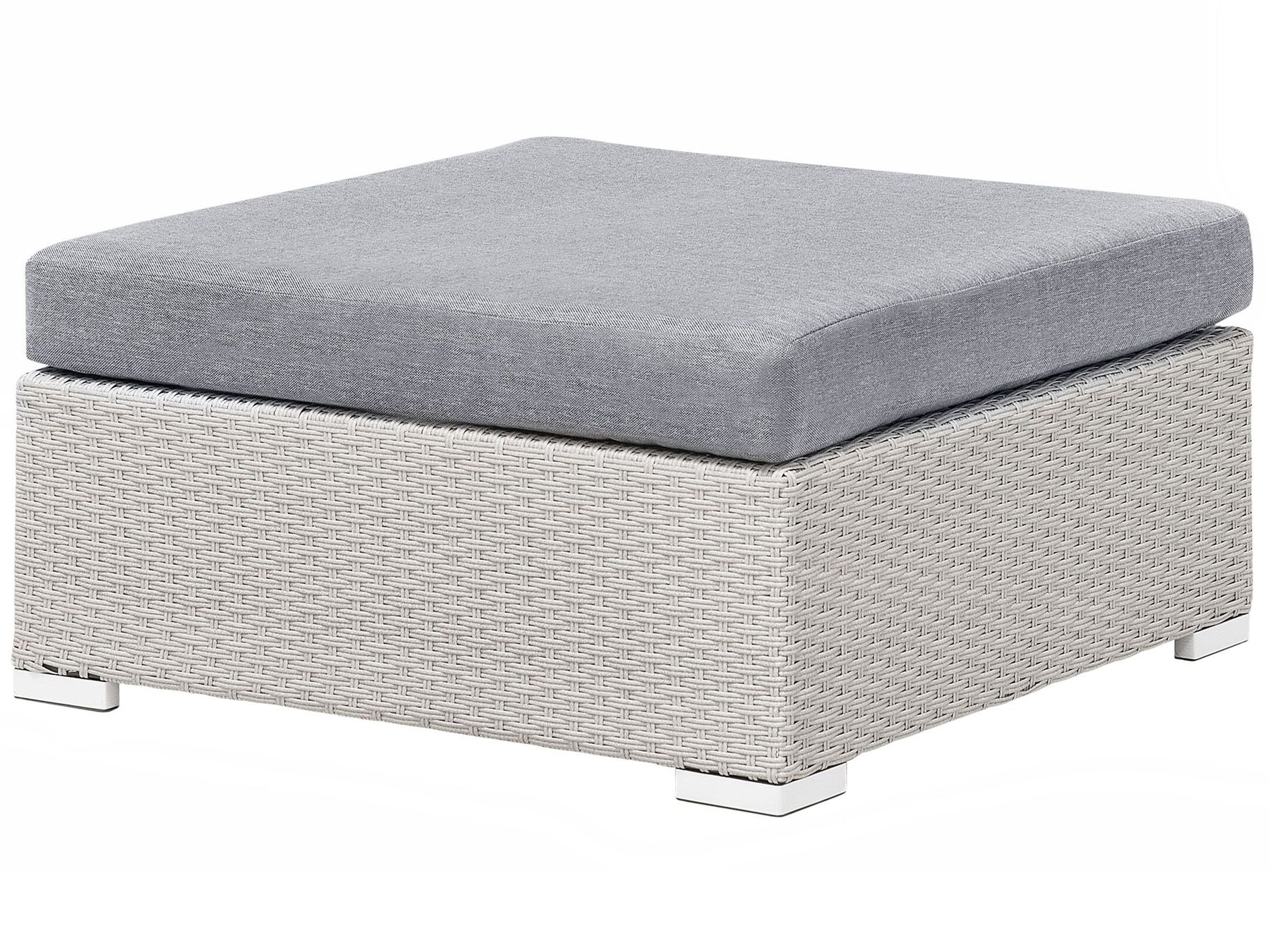 Garden Corner Sofa with Table 4 Seater SANO II Right Hand Modular PE Rattan Light Grey