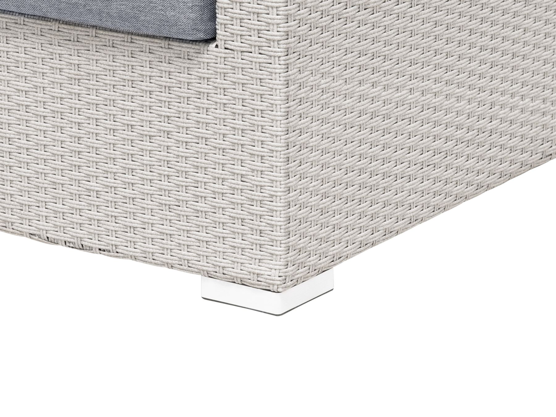 Garden Corner Sofa with Table 4 Seater SANO II Right Hand Modular PE Rattan Light Grey