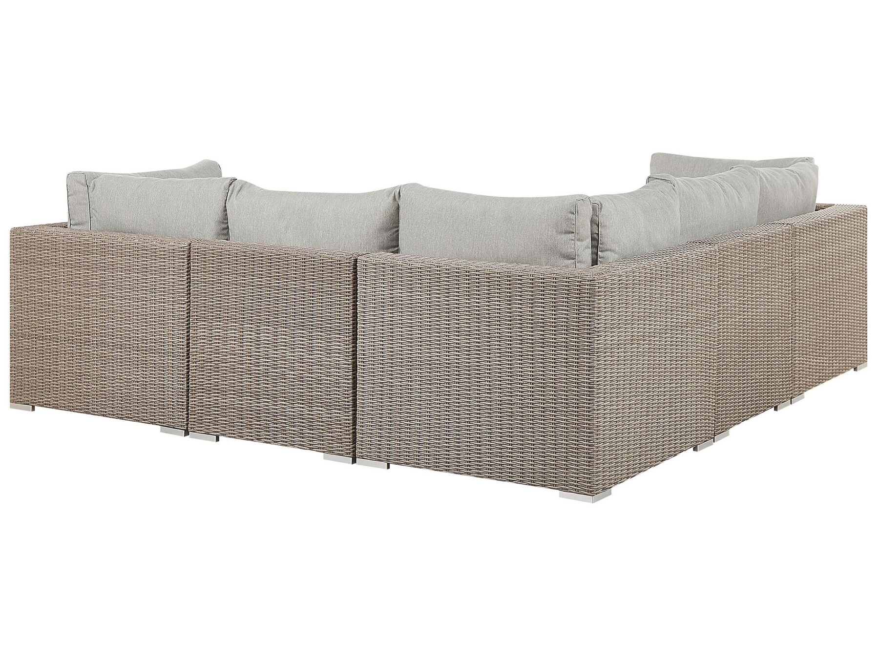 Garden Lounge Set with Table 6 Seater CONTARE Right Hand Modular PE Rattan Taupe