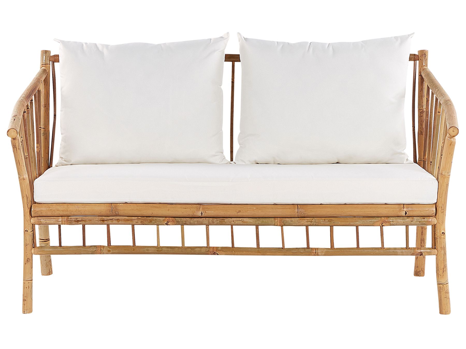 Garden Lounge Set with Table 4 Seater MAGGIORE Bamboo Wood Light Brown