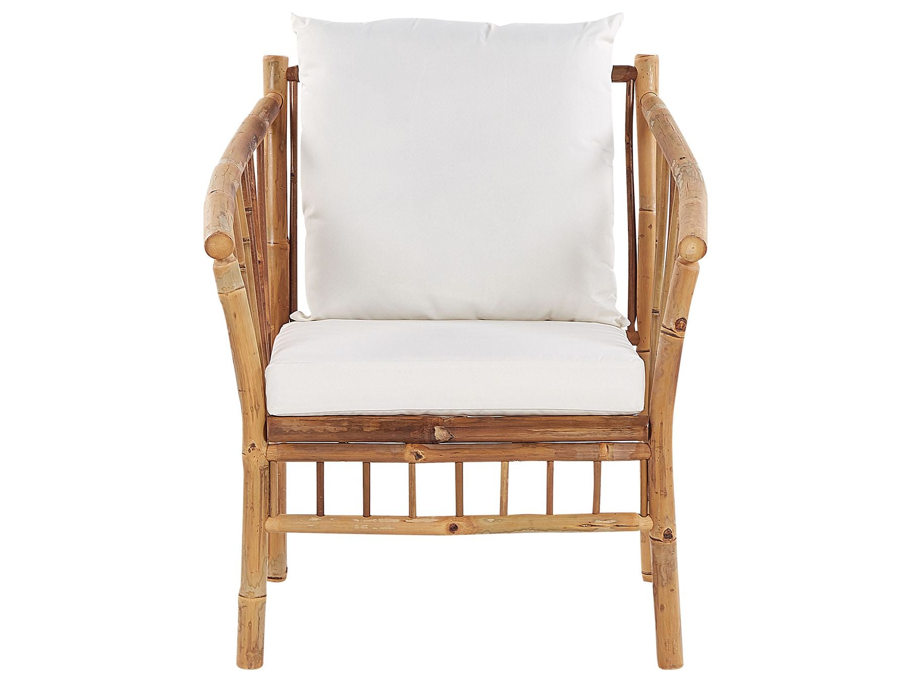 Garden Lounge Set with Table 4 Seater MAGGIORE Bamboo Wood Light Brown