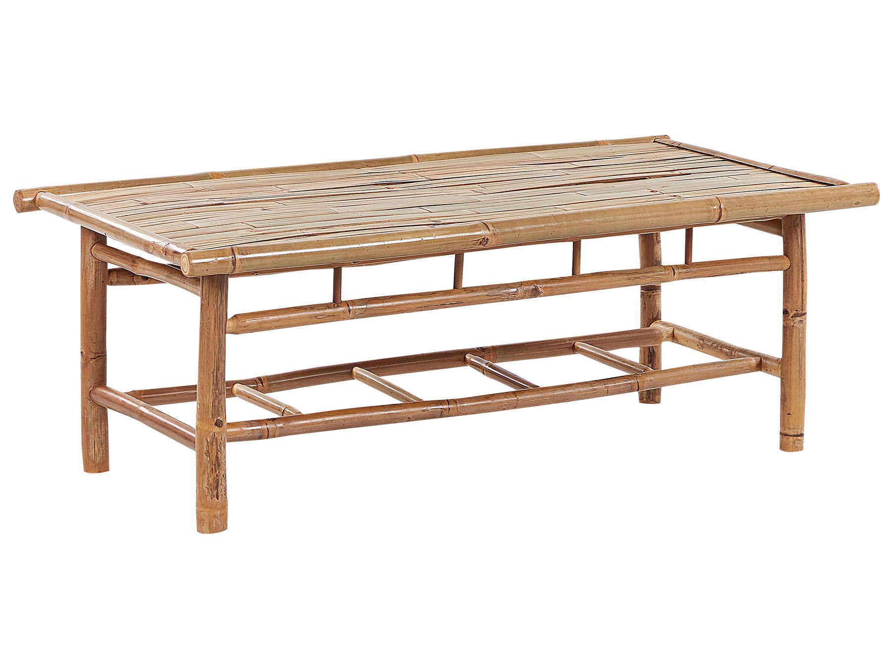 Garden Lounge Set with Table 4 Seater MAGGIORE Bamboo Wood Light Brown