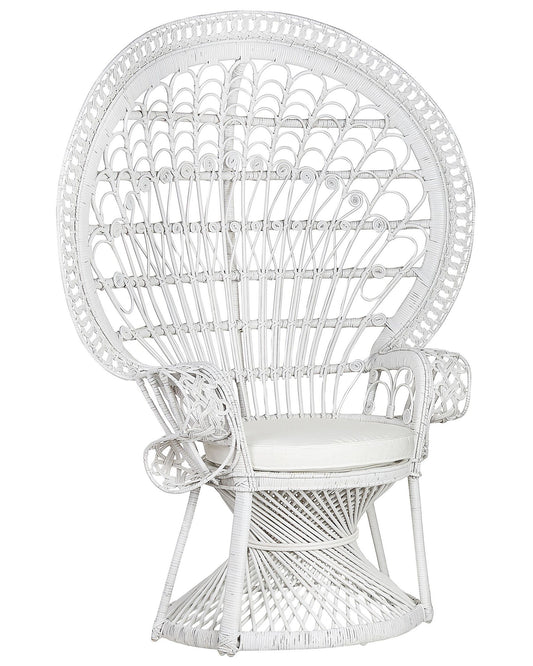 Peacock Chair EMMANUELLE Rattan White