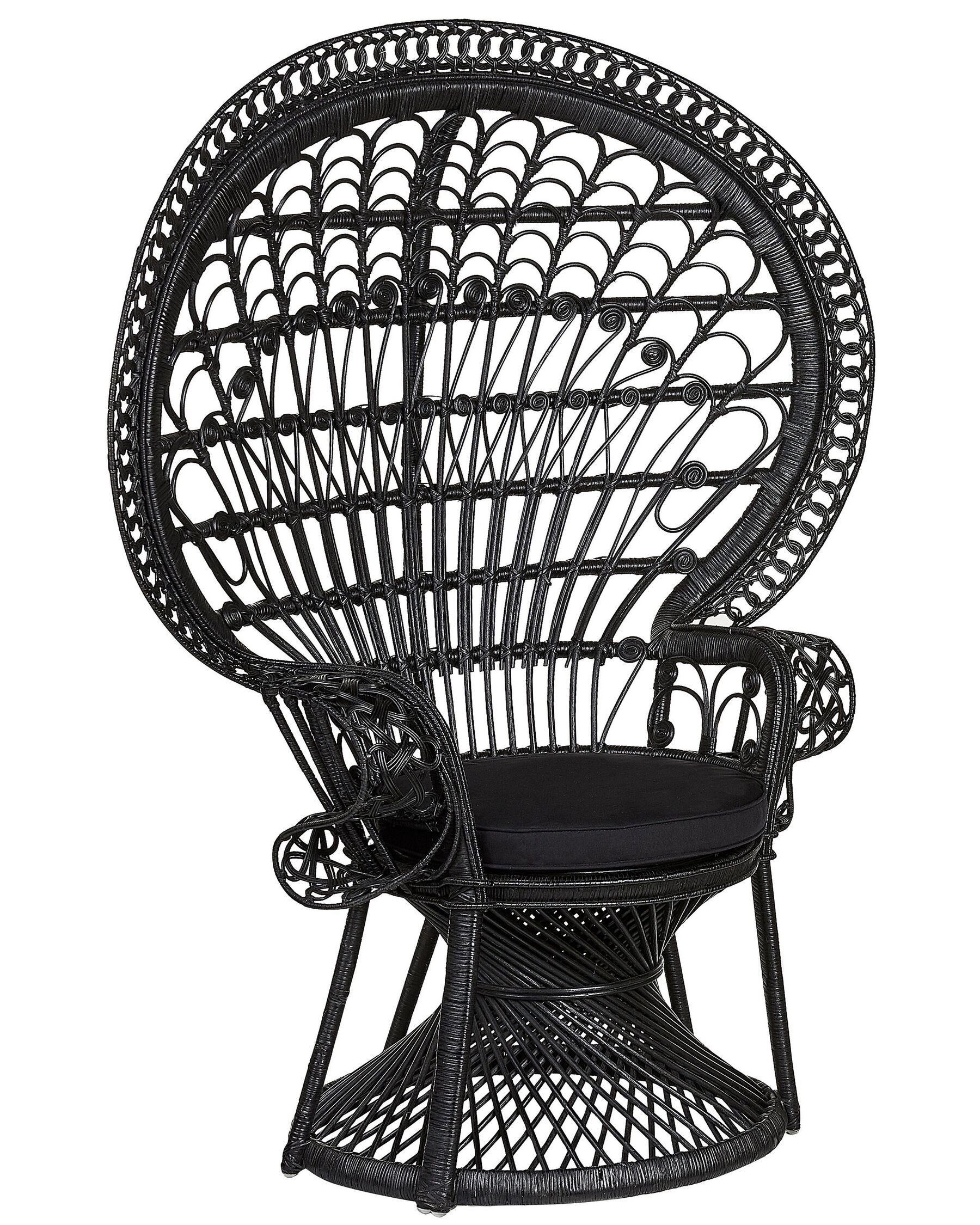 Peacock Chair EMMANUELLE Rattan Black
