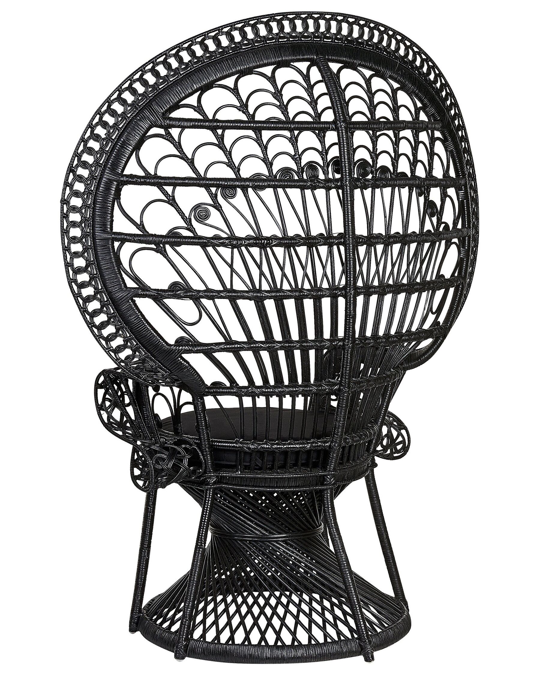 Peacock Chair EMMANUELLE Rattan Black