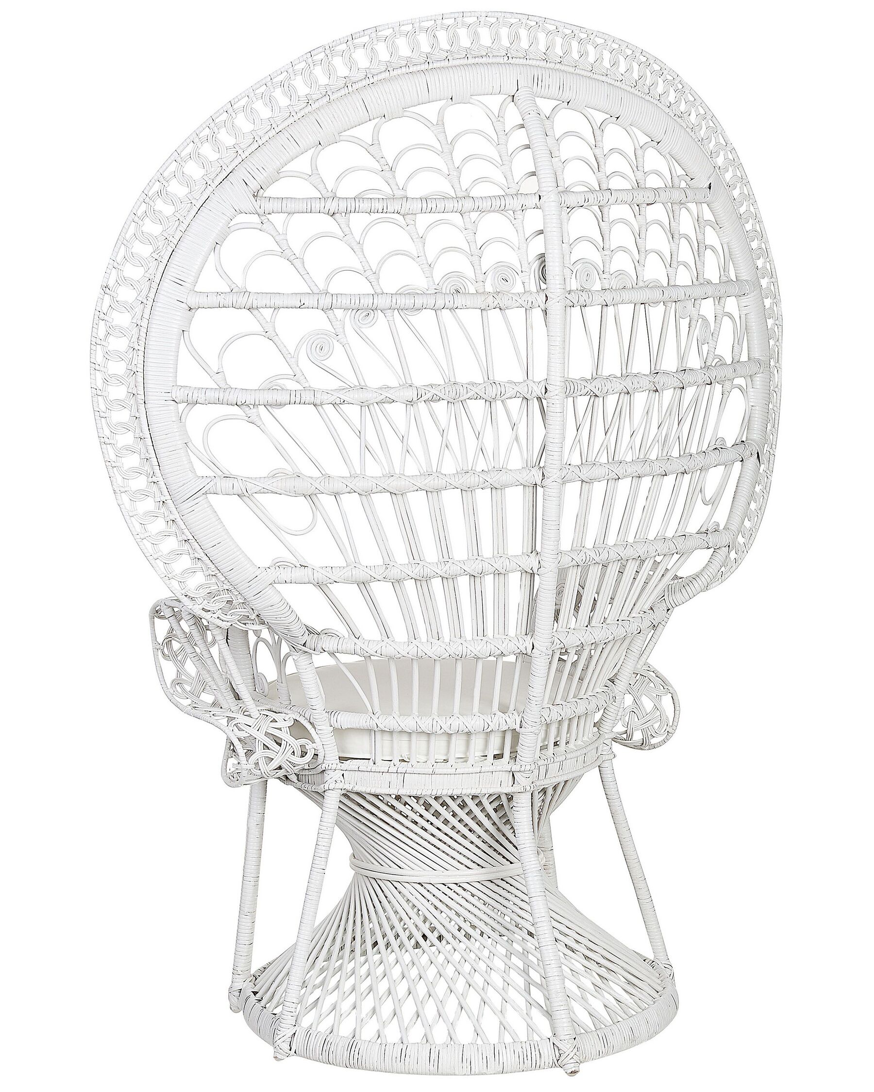Peacock Chair EMMANUELLE Rattan White
