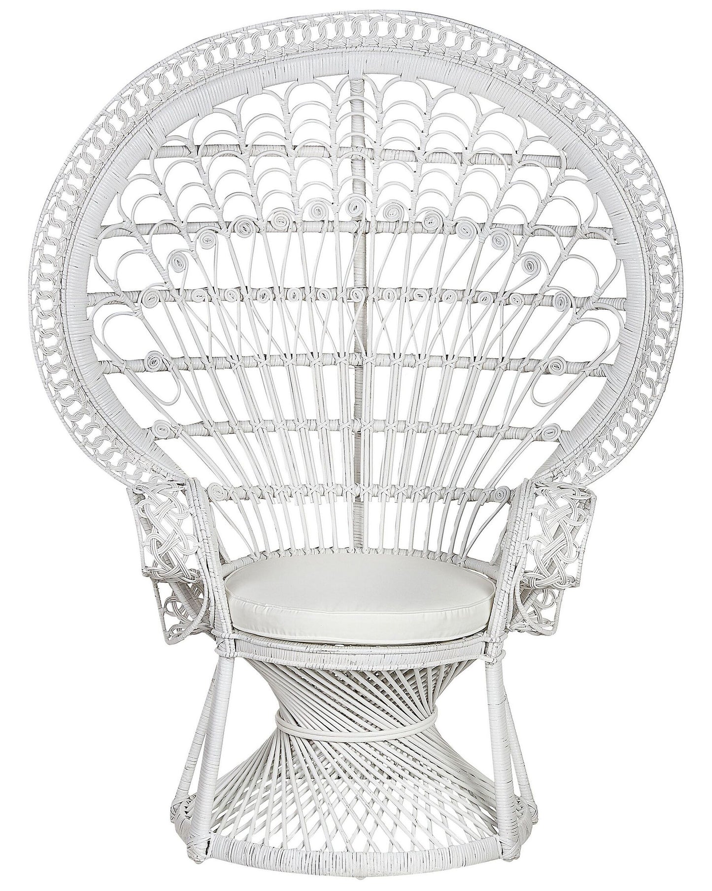 Peacock Chair EMMANUELLE Rattan White