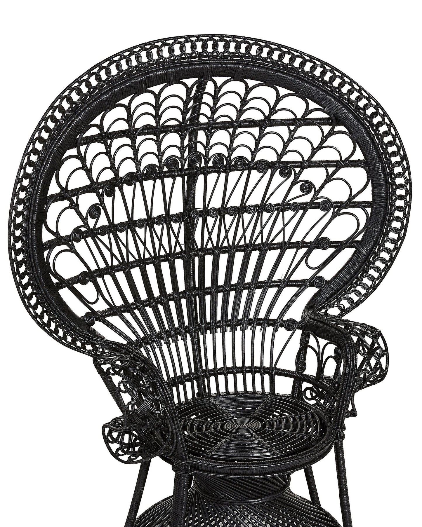 Peacock Chair EMMANUELLE Rattan Black