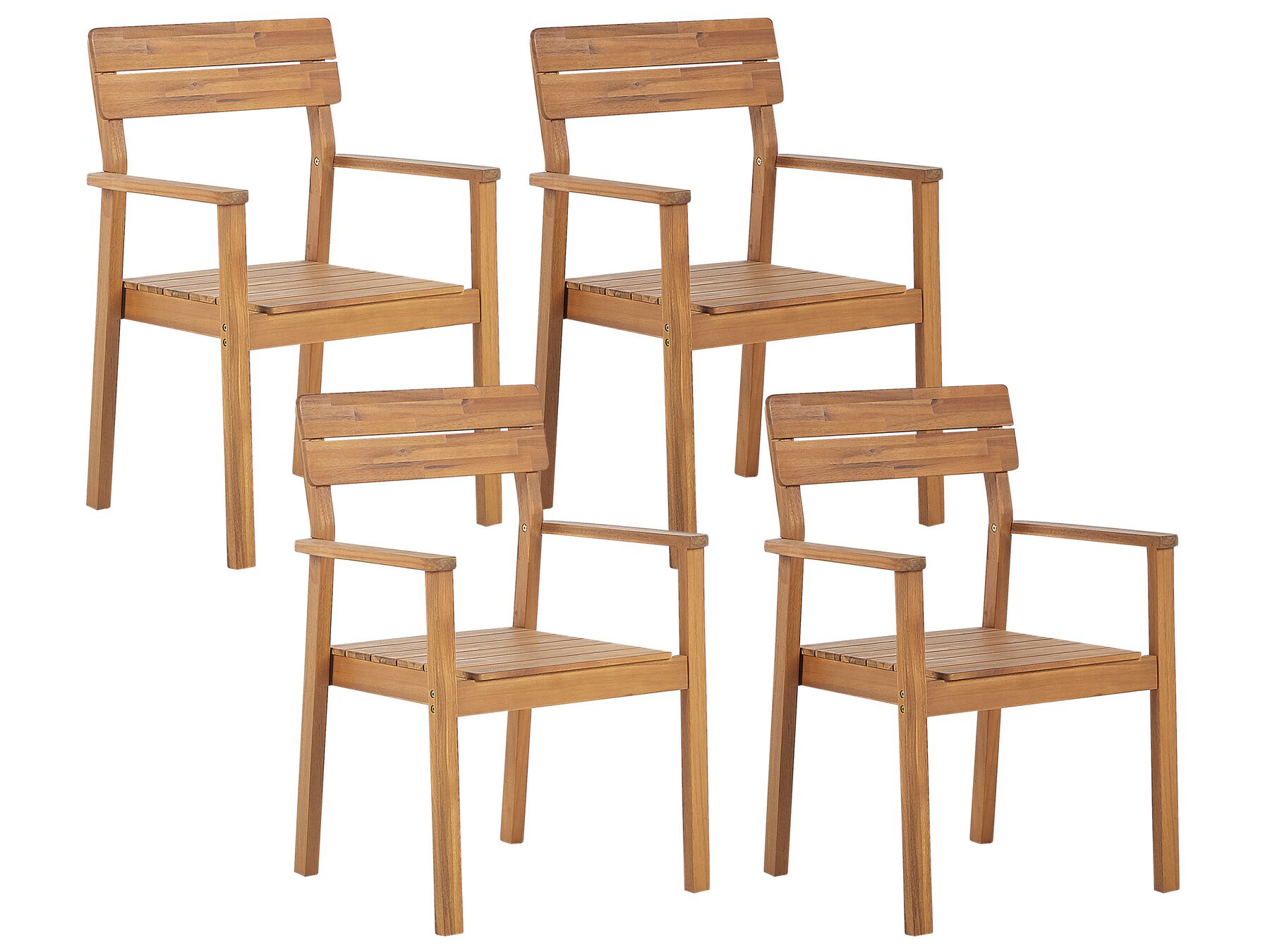 Garden Dining Set 4 Seater FORNELLI Acacia Wood Brown
