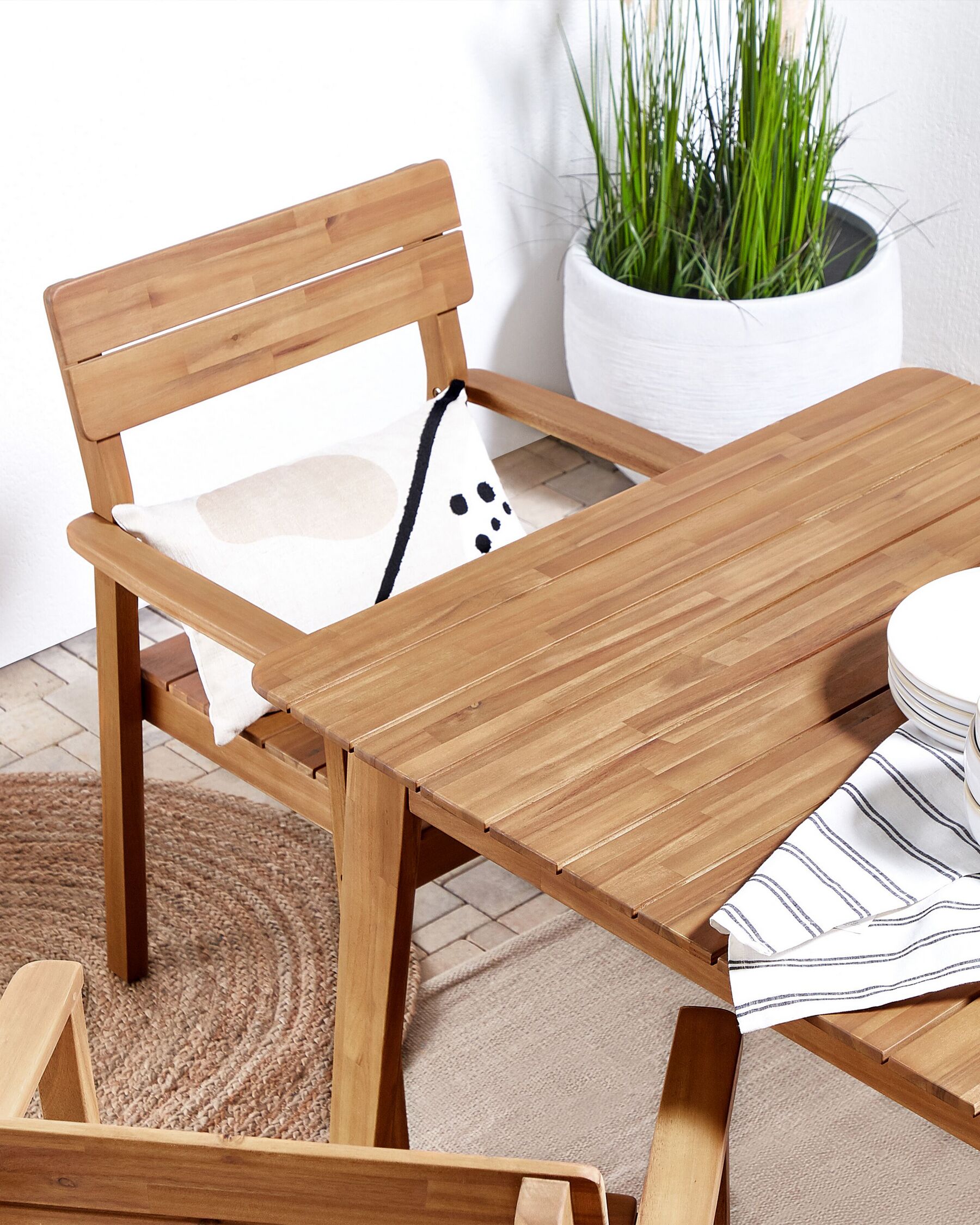 Set of 4 Garden Chairs FORNELLI Acacia Wood Brown