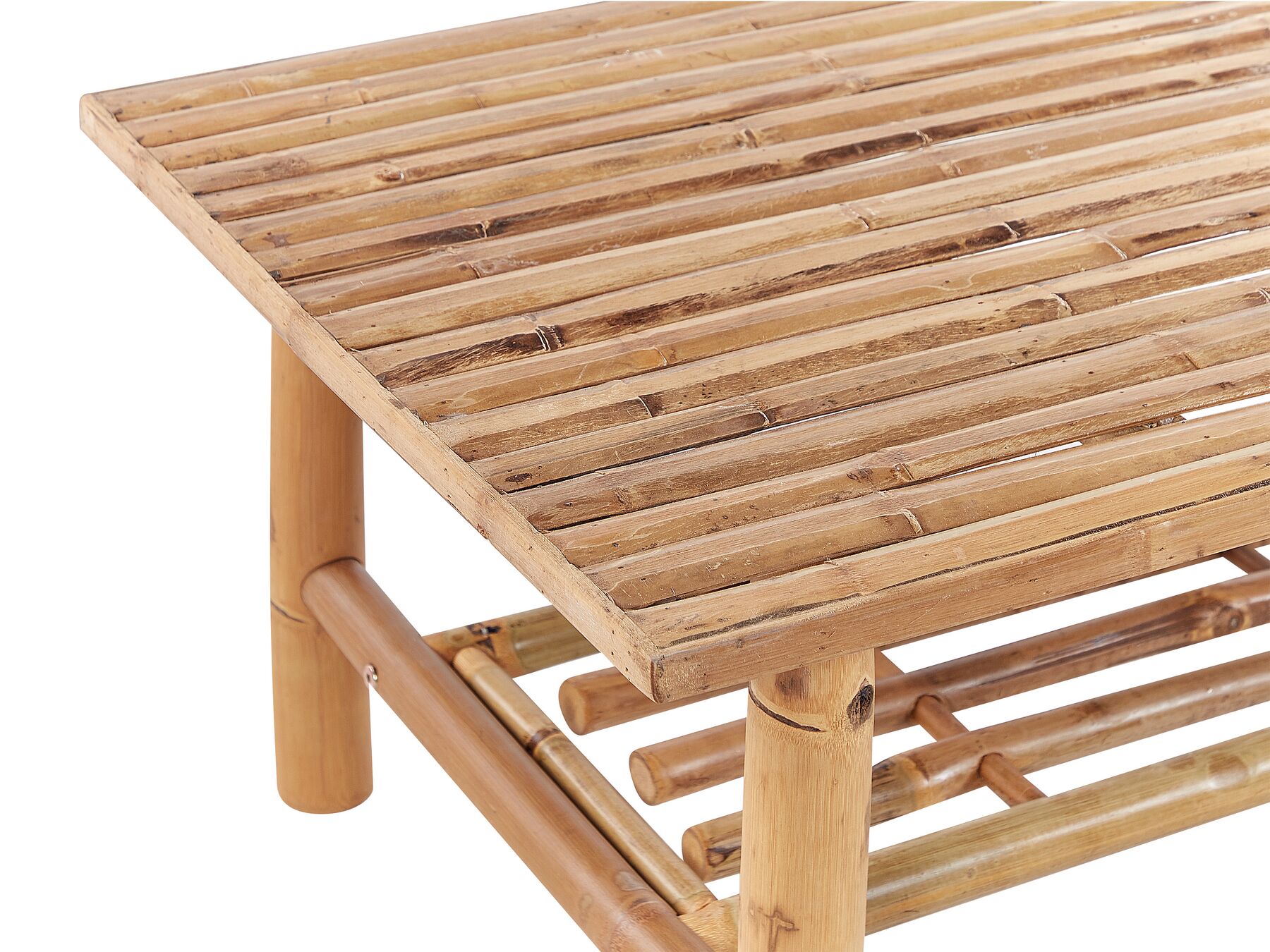 Garden Lounge Set with Table 4 Seater RICCIONE Bamboo Wood Light Brown