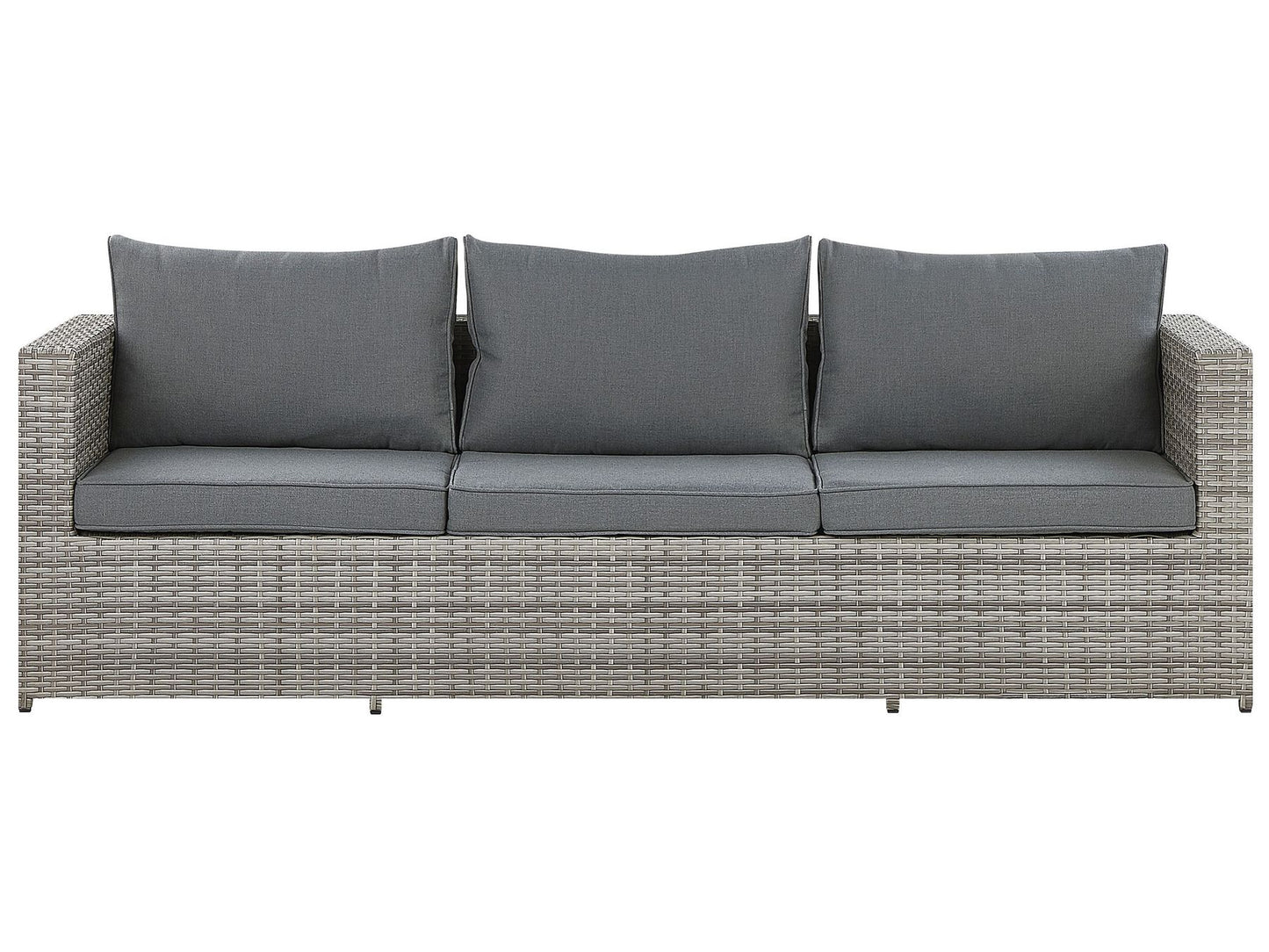 Garden Corner Sofa with Table 5 Seater SABBIA Right Hand Modular PE Rattan Light Grey