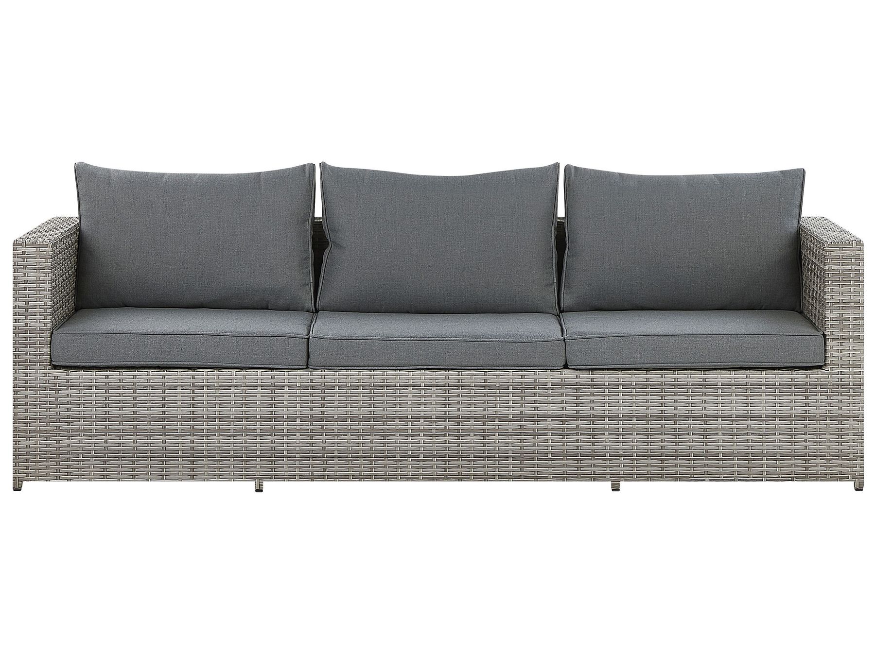 Garden Corner Sofa with Table 5 Seater SABBIA Right Hand Modular PE Rattan Light Grey