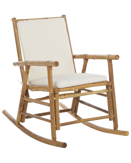 Garden Rocking Chair FRIGOLE Bamboo Wood Brown