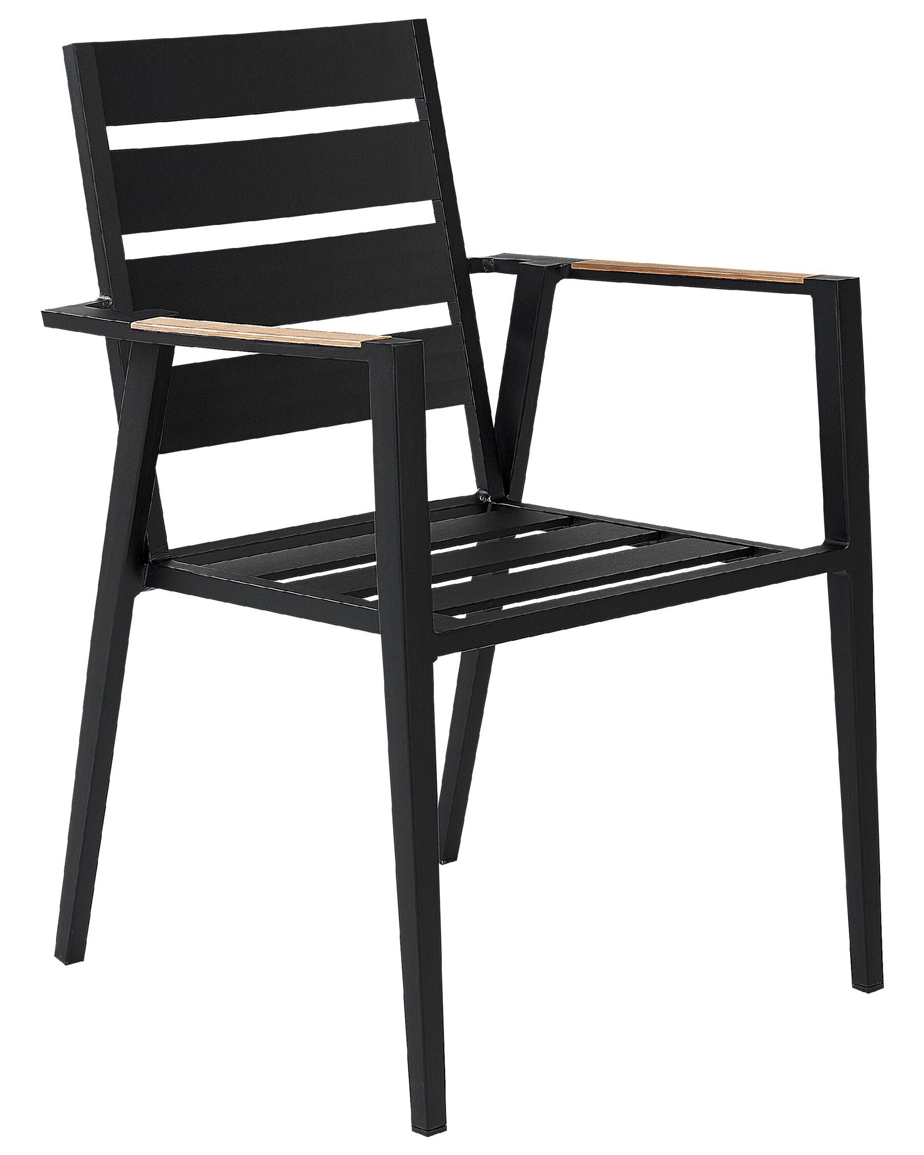 Set of 4 Garden Chairs with Cushions TAVIANO Metal Black