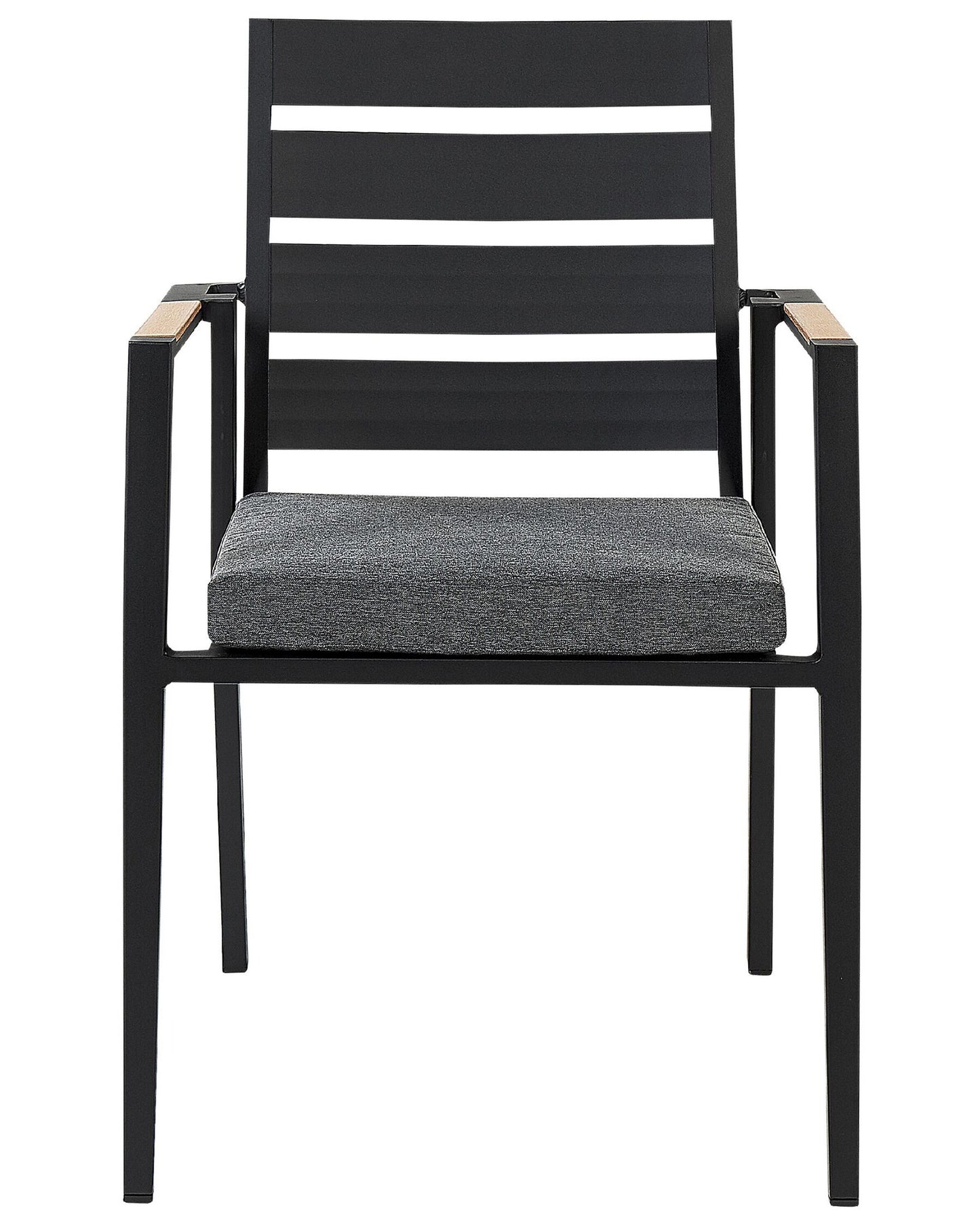 Set of 4 Garden Chairs with Cushions TAVIANO Metal Black