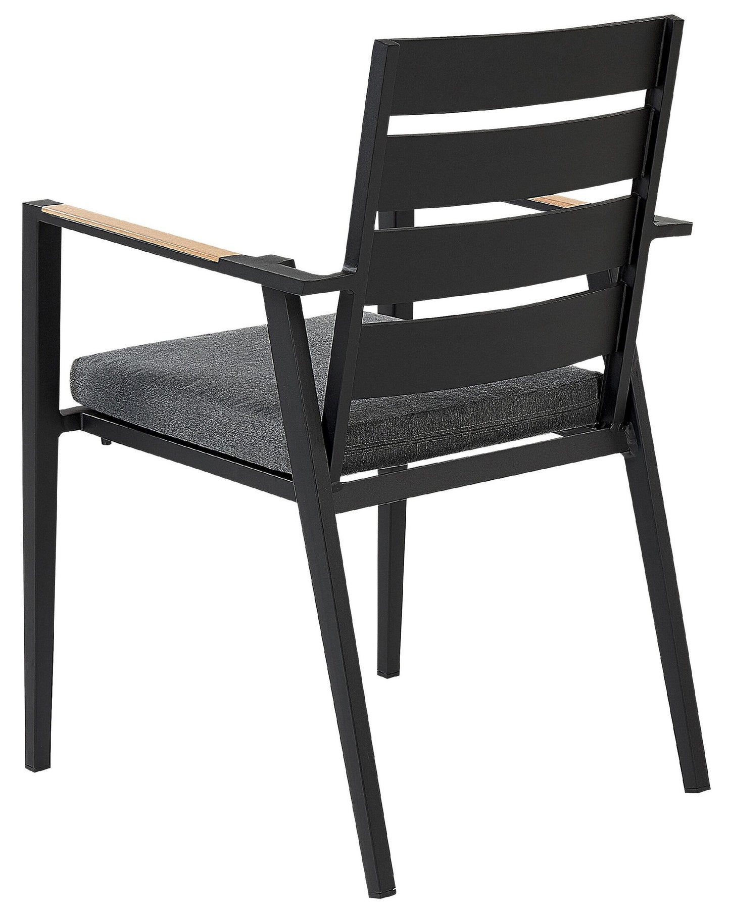 Set of 4 Garden Chairs with Cushions TAVIANO Metal Black