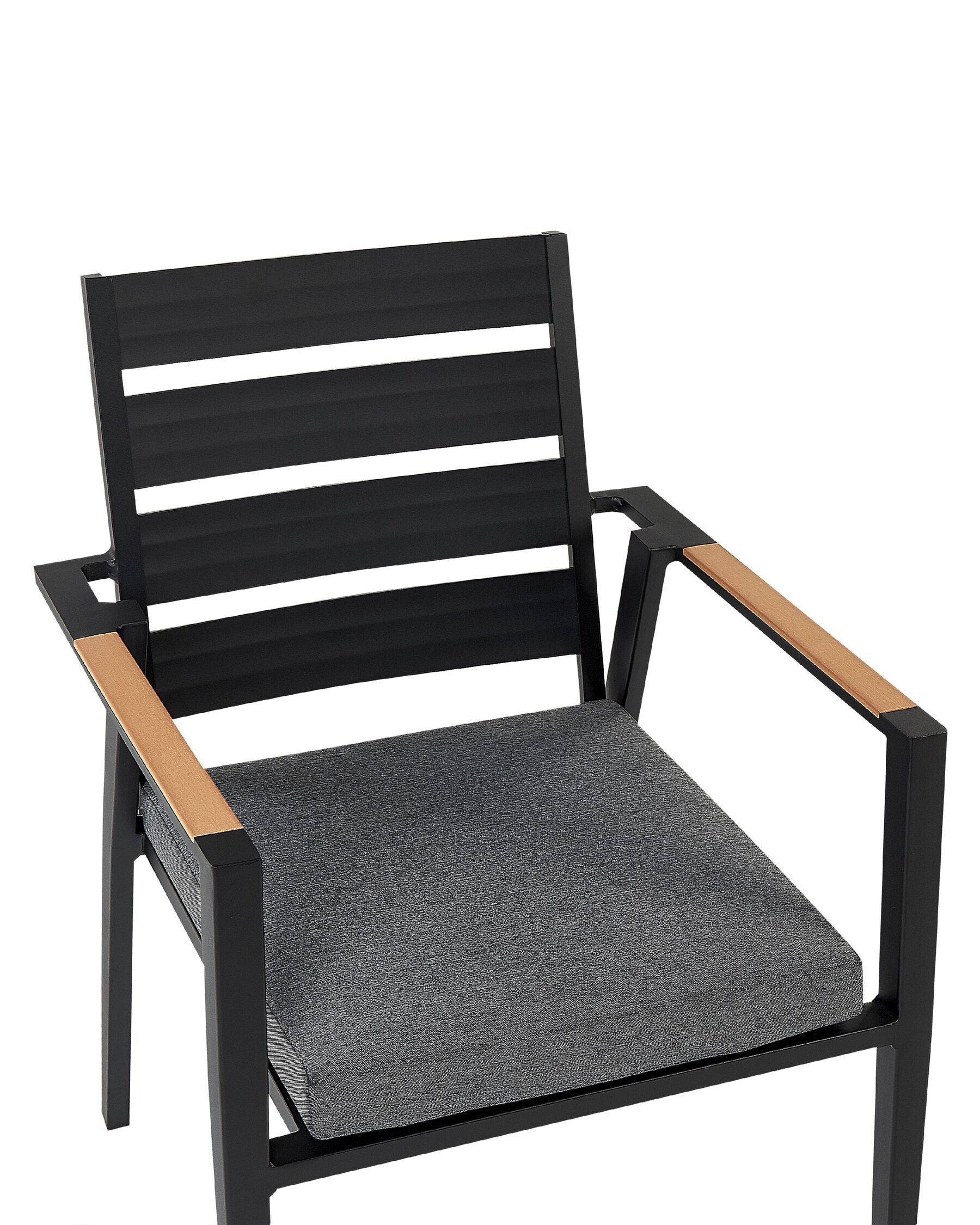 Set of 4 Garden Chairs with Cushions TAVIANO Metal Black