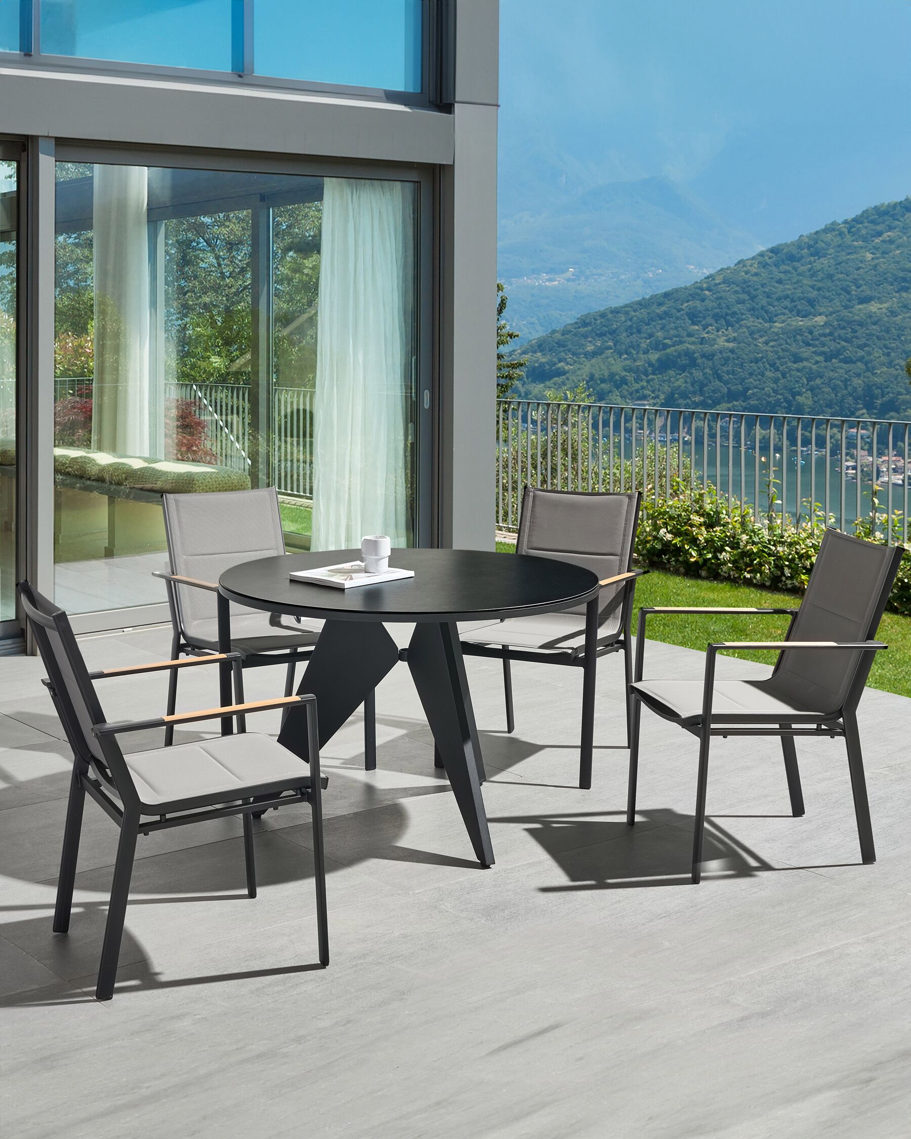 Garden Chair BUSSETO Metal Black