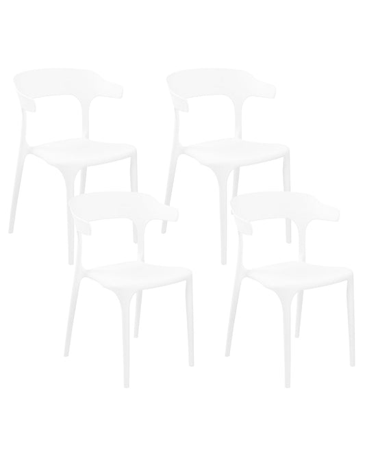 Set of 4 Garden Chairs GUBBIO White