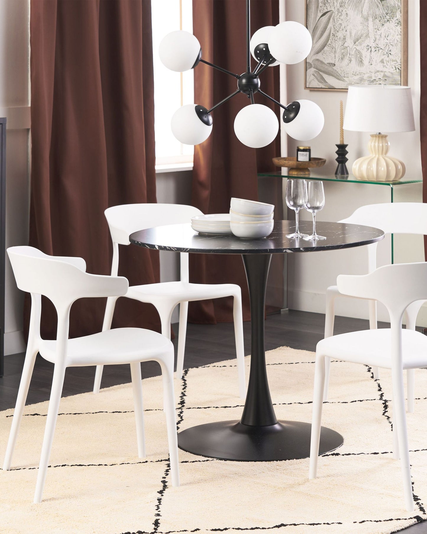 Set of 4 Garden Chairs GUBBIO White