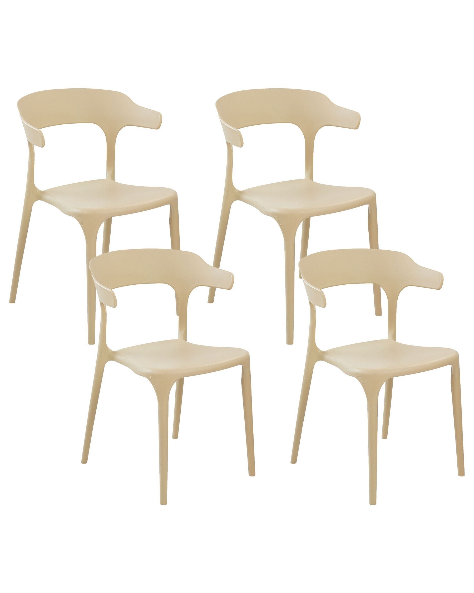 Set of 4 Garden Chairs GUBBIO Sand Beige