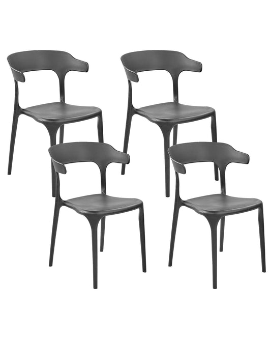 Set of 4 Garden Chairs GUBBIO Black