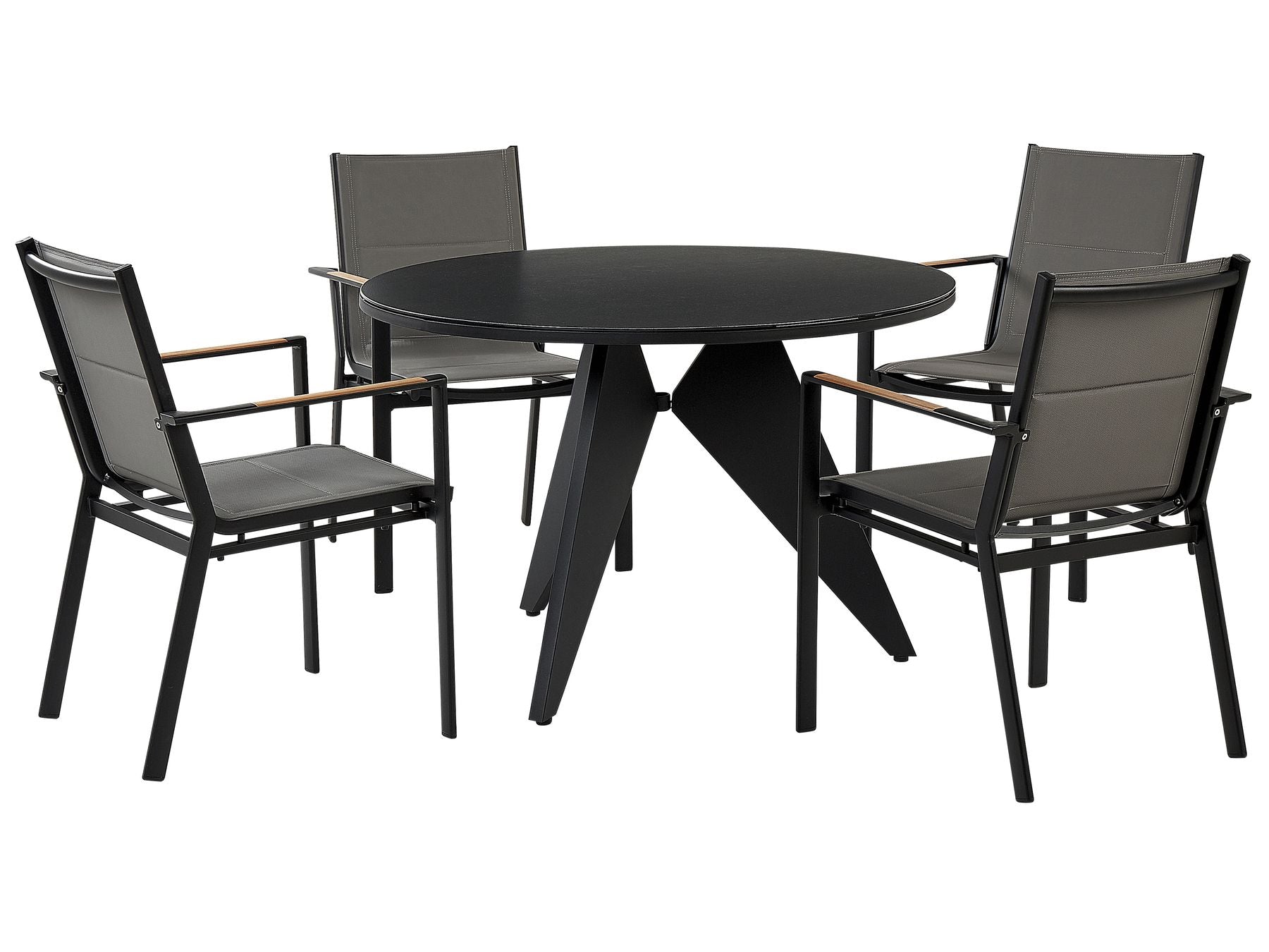 Garden Dining Set 4 Seater OLMETTO/BUSSETO Metal Black