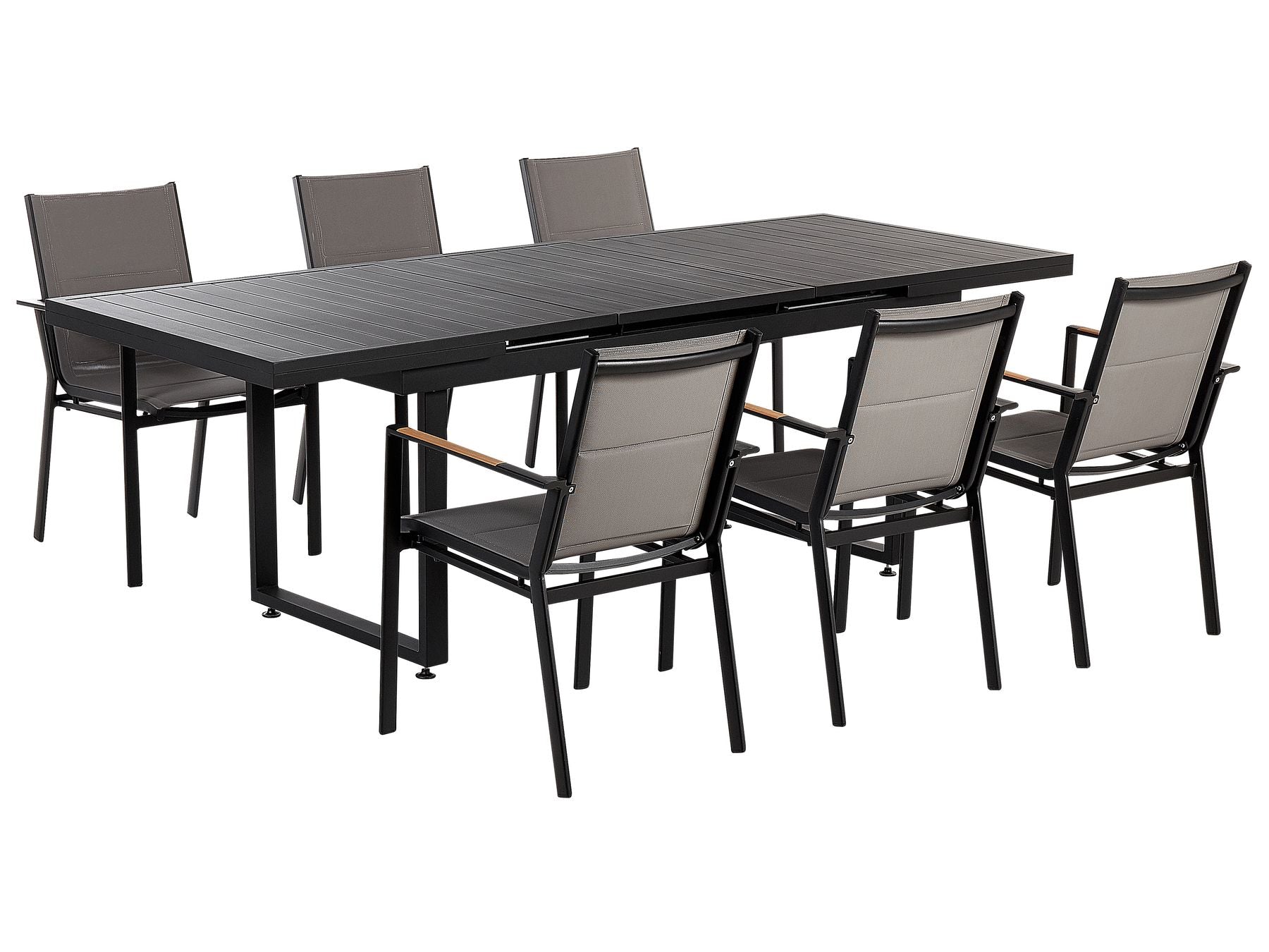 Garden Dining Set 6 Seater VALCANETTO/BUSSETO Metal Black