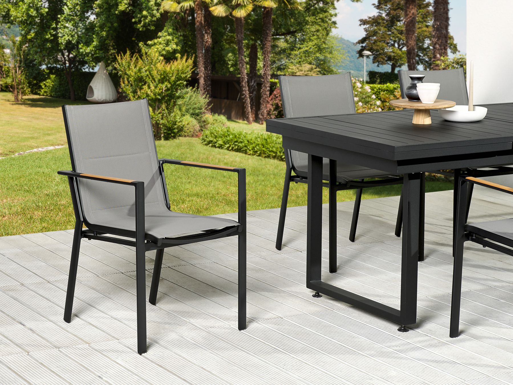 Garden Dining Set 6 Seater VALCANETTO/BUSSETO Metal Black