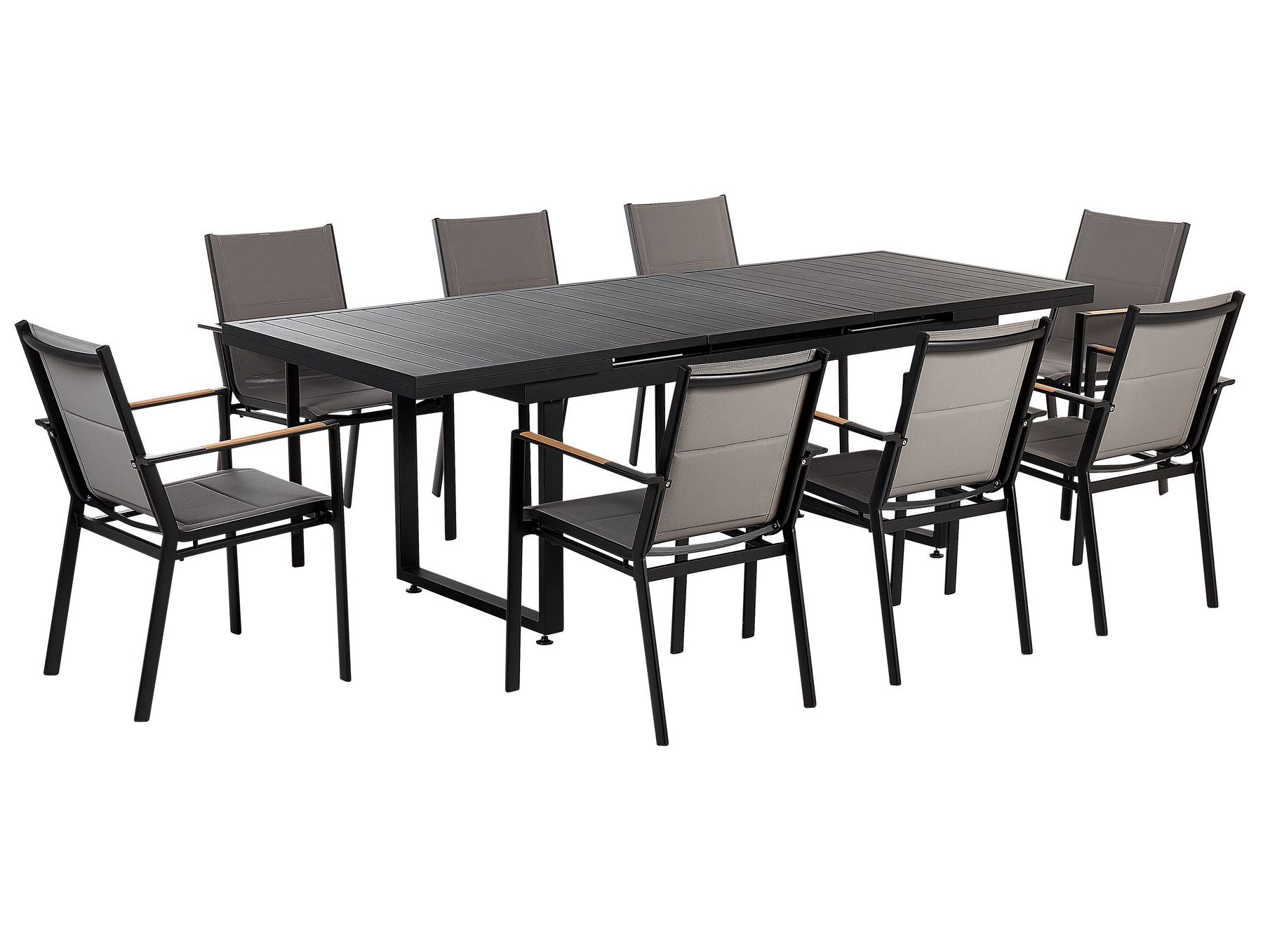 Garden Dining Set 8 Seater VALCANETTO/BUSSETO Metal Black