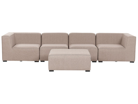 Garden Sofa with Ottoman 4 Seater AREZZO Modular Beige