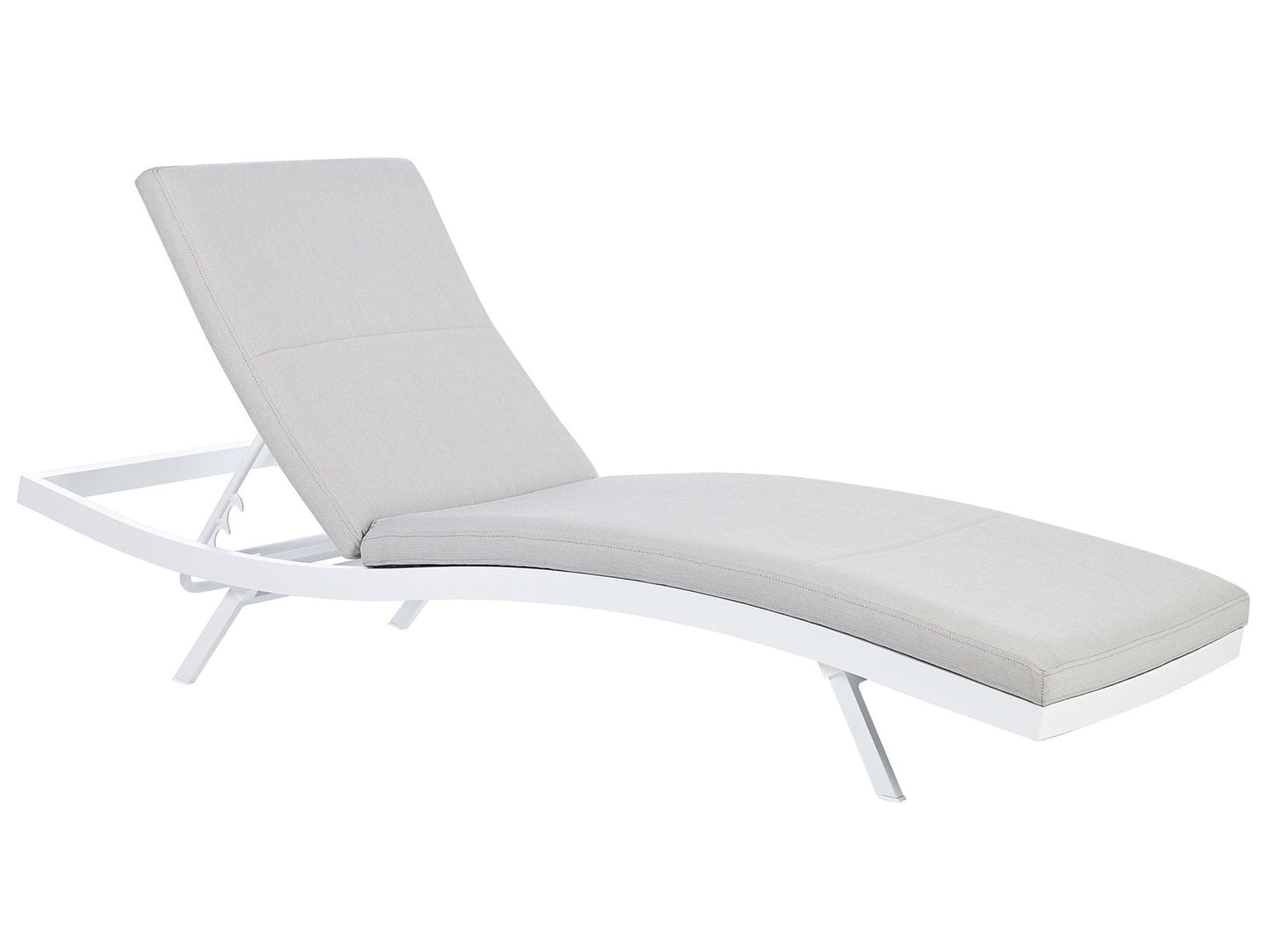 Fabric Reclining Sun Lounger Light Grey AMELIA