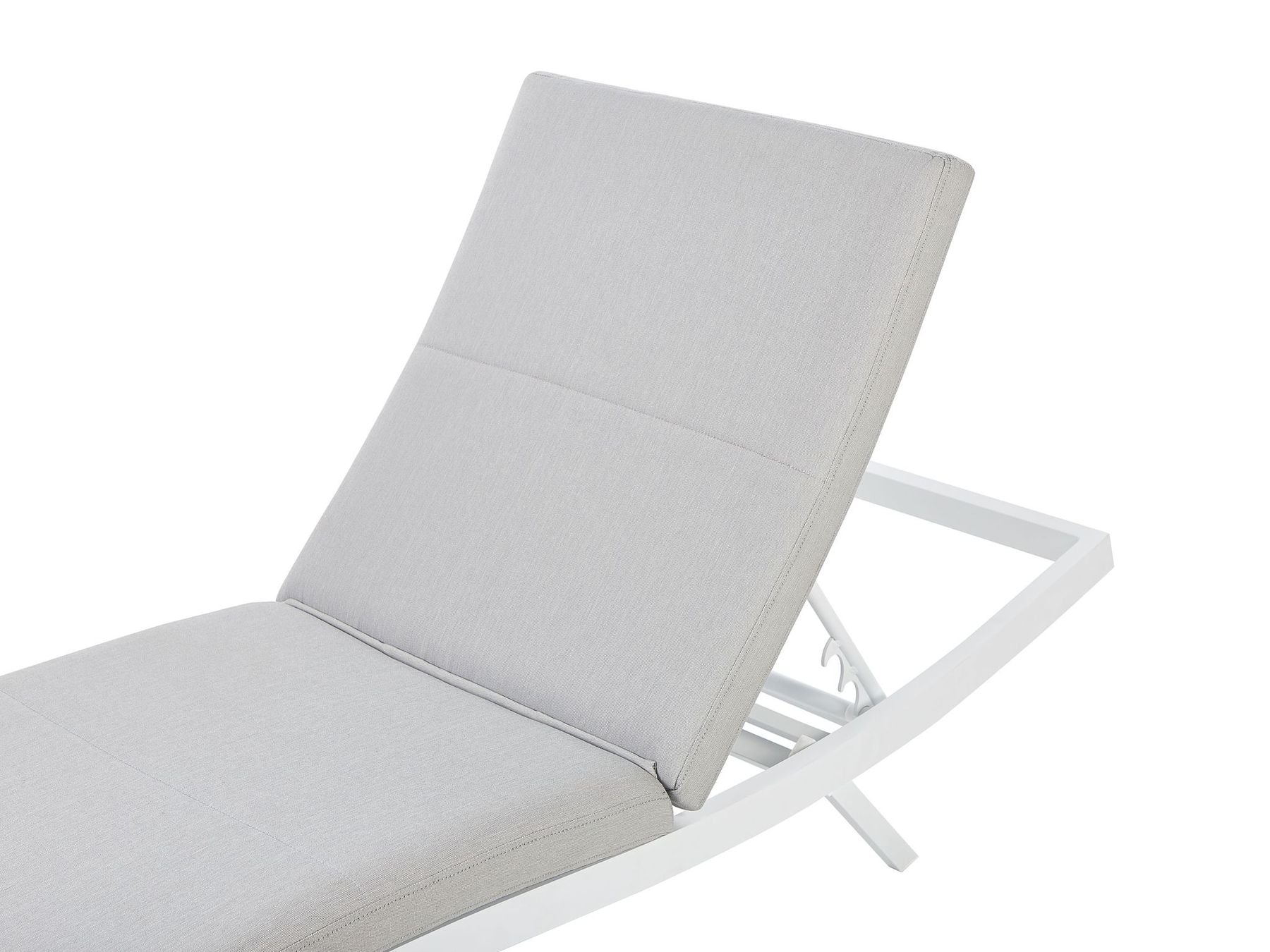 Fabric Reclining Sun Lounger Light Grey AMELIA