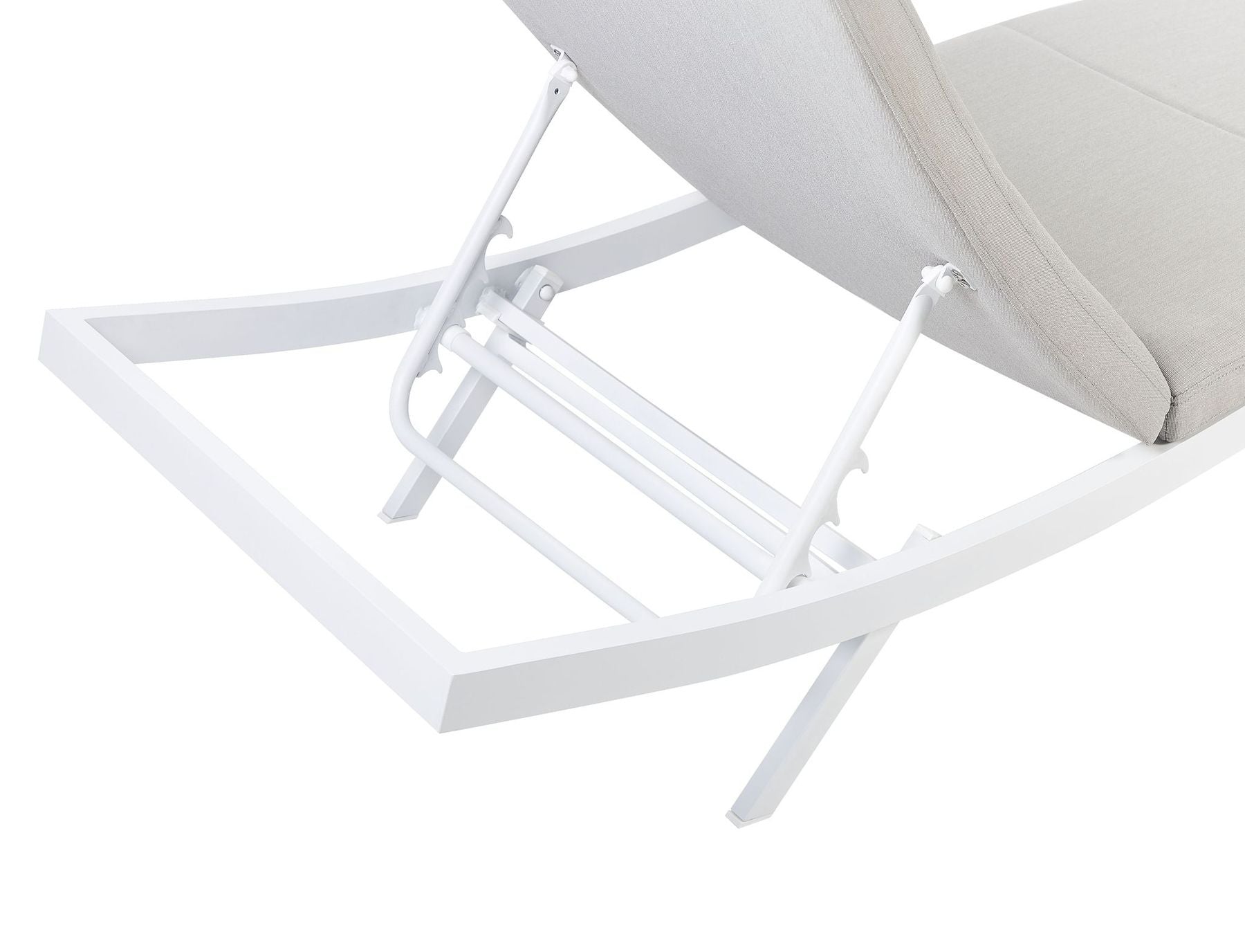 Fabric Reclining Sun Lounger Light Grey AMELIA