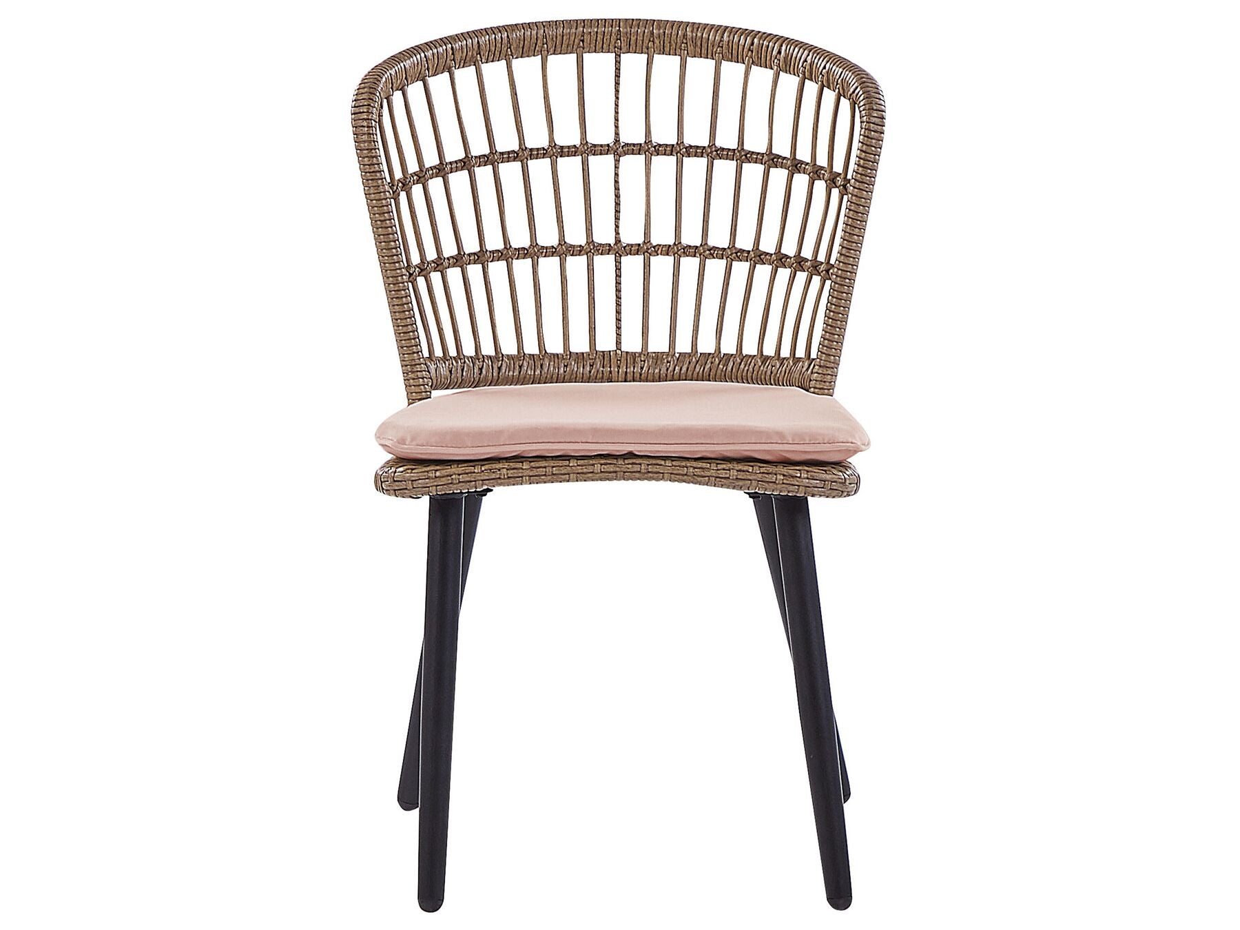 Garden Dining Set 6 Seater ALIANO with Cushions PE Rattan Pastel Pink
