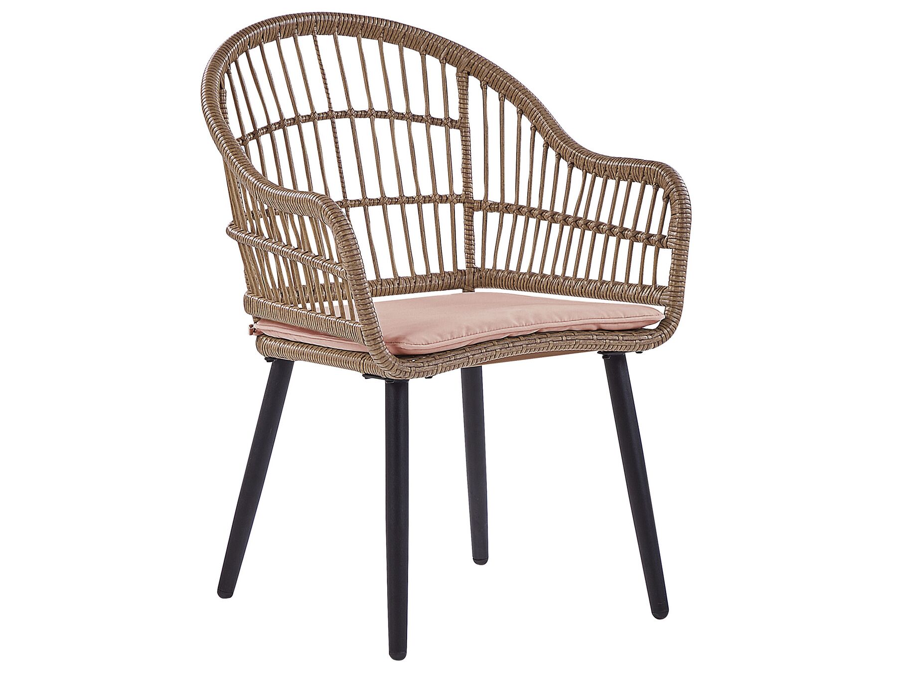 Garden Dining Set 6 Seater ALIANO with Cushions PE Rattan Pastel Pink