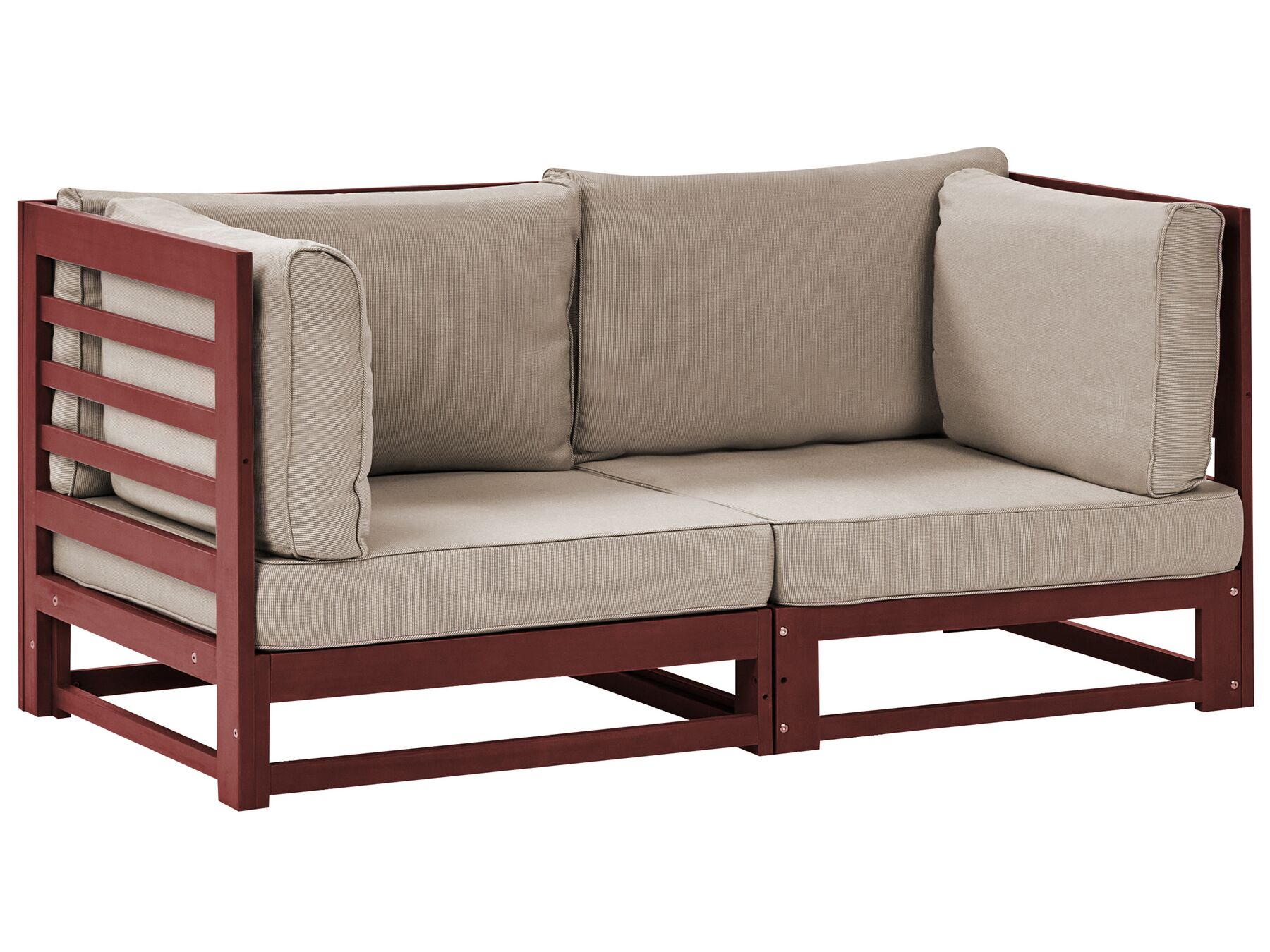 Garden Sofa 2 Seater TRANI Modular Certified Acacia Wood Dark Red