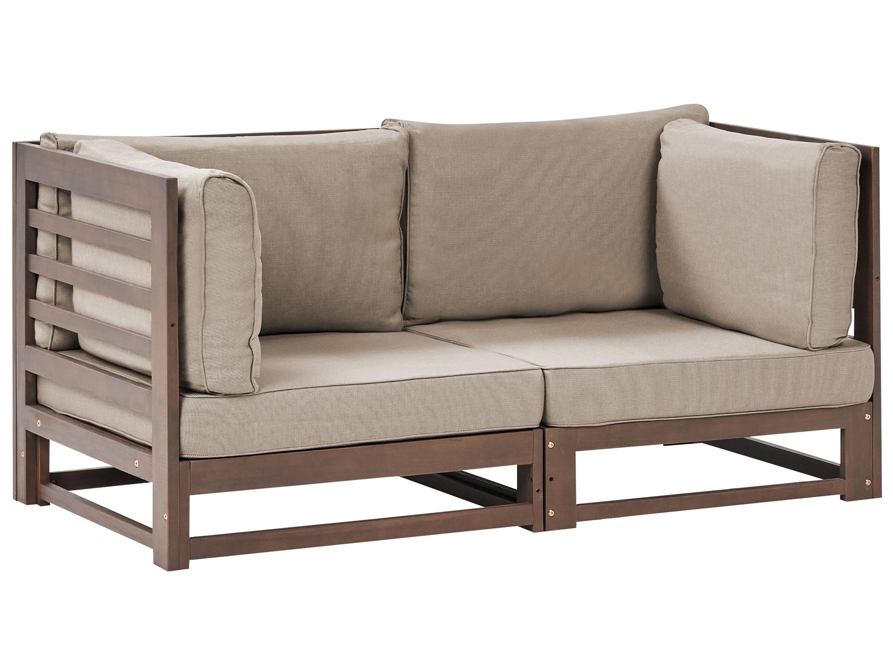 Garden Sofa 2 Seater TRANI Modular Certified Acacia Wood Dark Brown