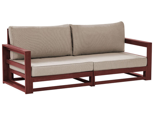 Garden Sofa 2 Seater TIMOR Modular Certified Acacia Wood Dark Red