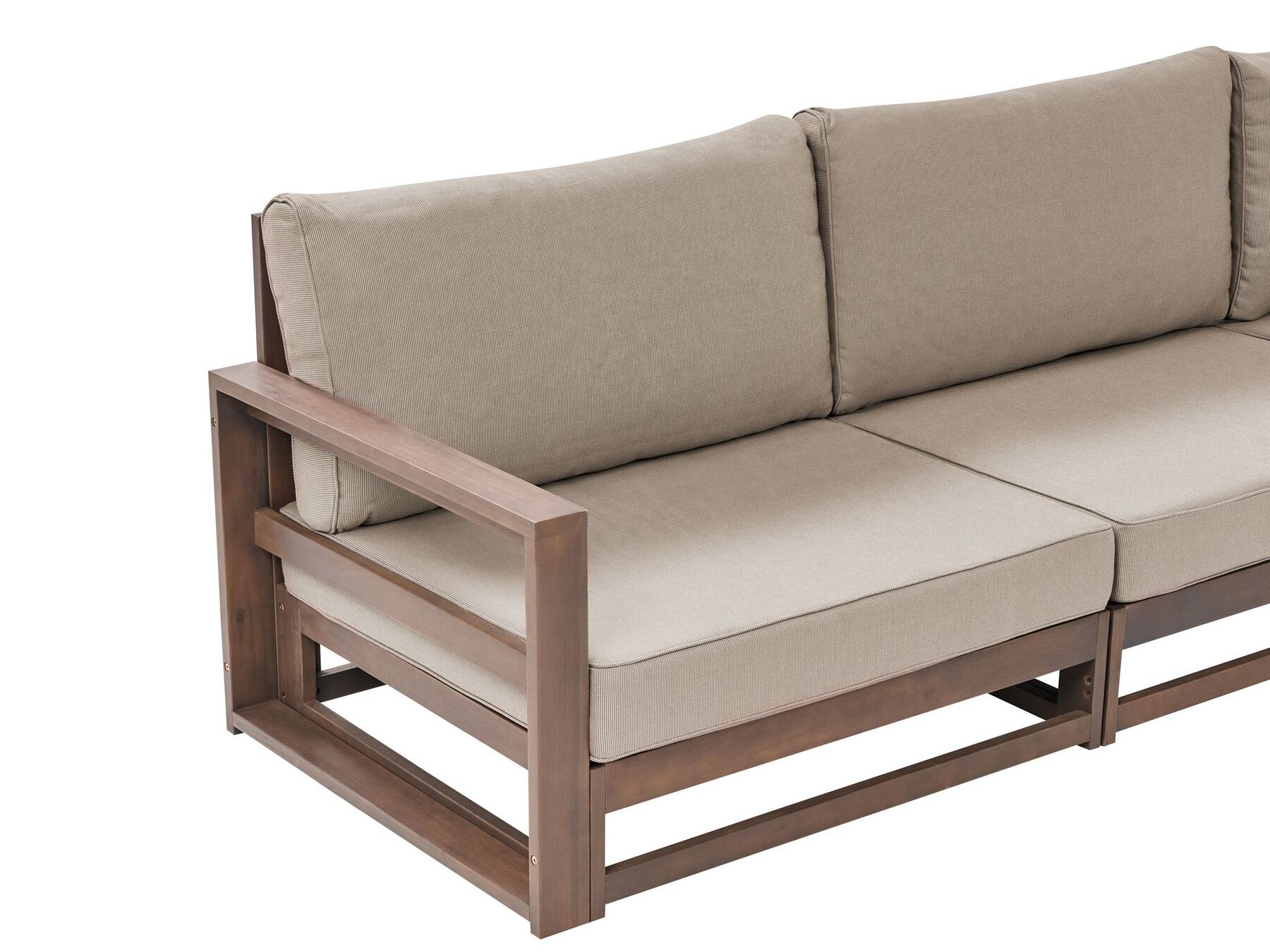 Garden Corner Sofa with Table 5 Seater TIMOR Modular Certified Acacia Wood Dark Brown