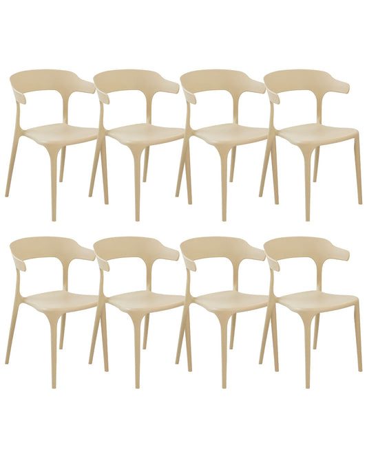 Set of 8 Dining Chairs GUBBIO Sand Beige