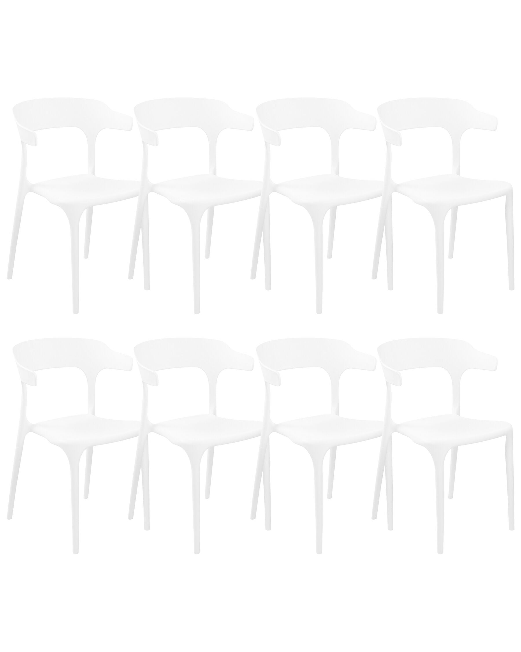 Set of 8 Dining Chairs GUBBIO White